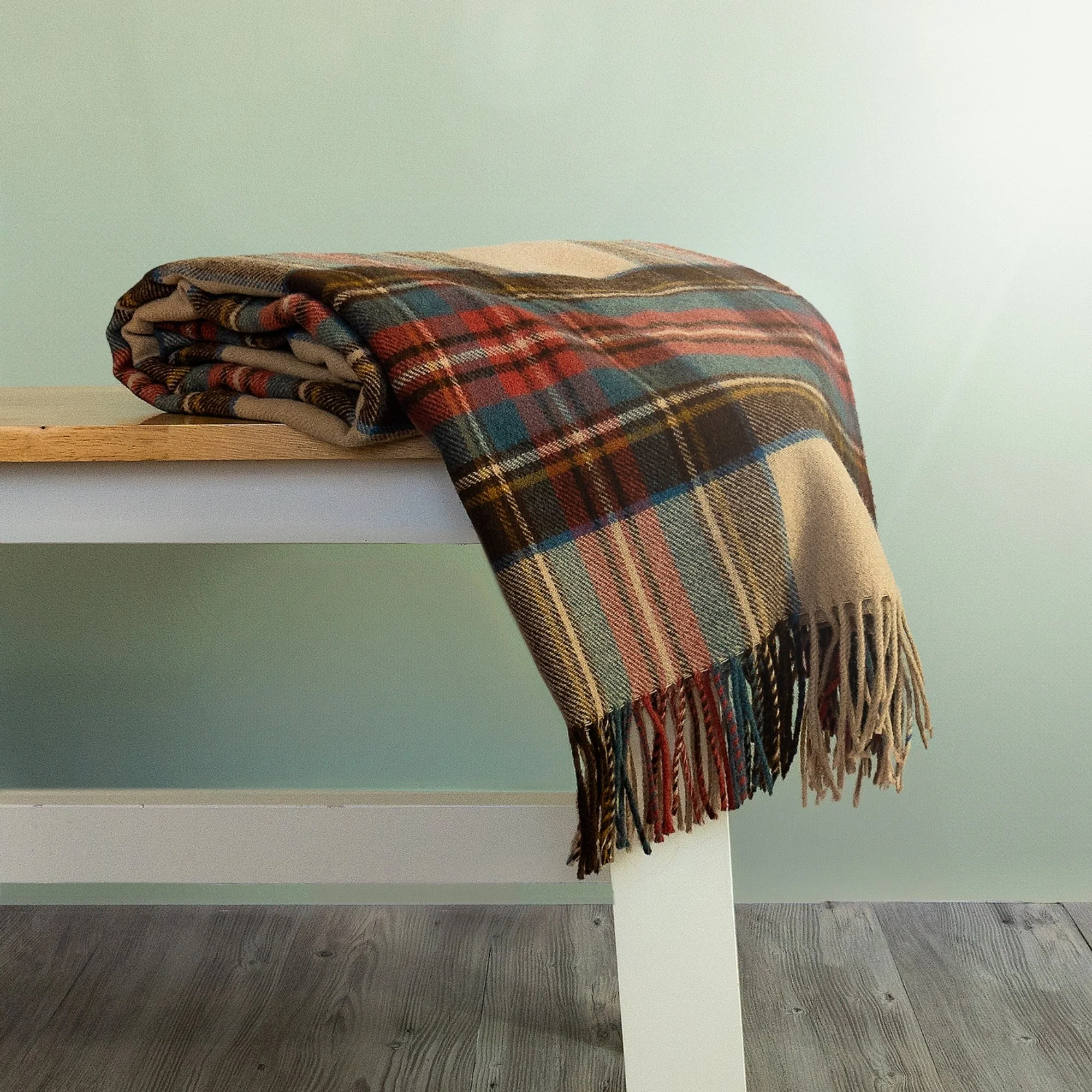 Antique Dress Stewart Tartan Throw