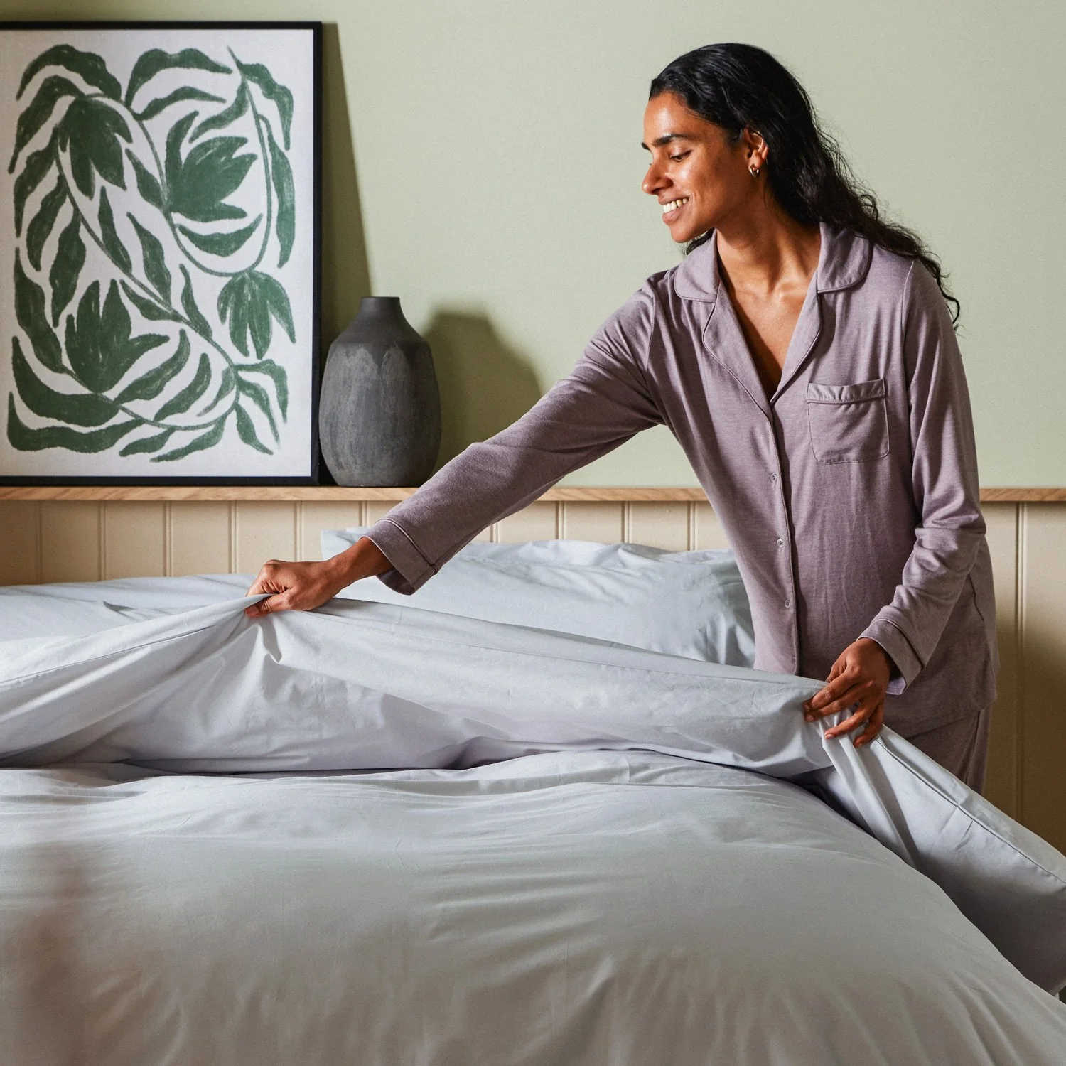 Arinta Organic Cotton Duvet Cover - Earl Grey - Image 3