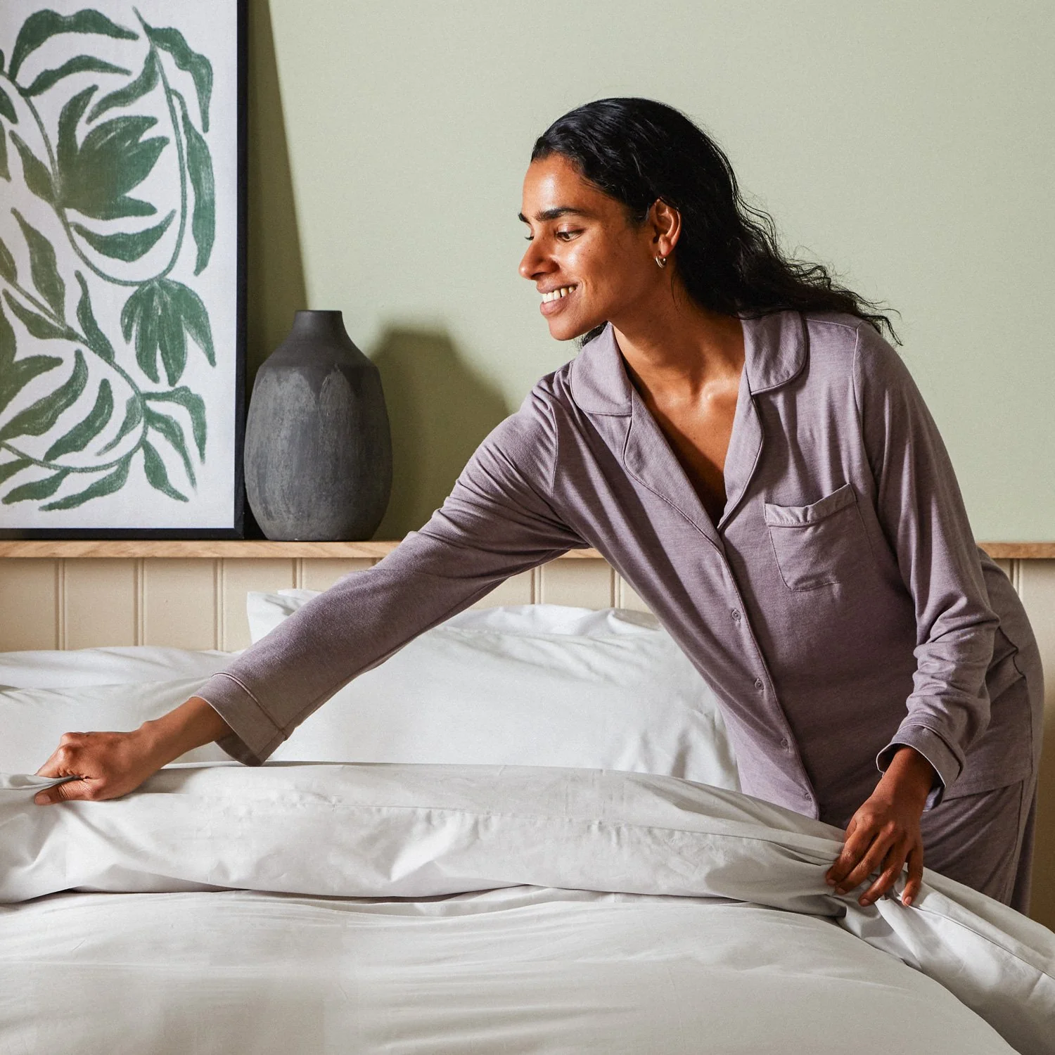 Arinta Organic Cotton Duvet Cover - White - Image 3