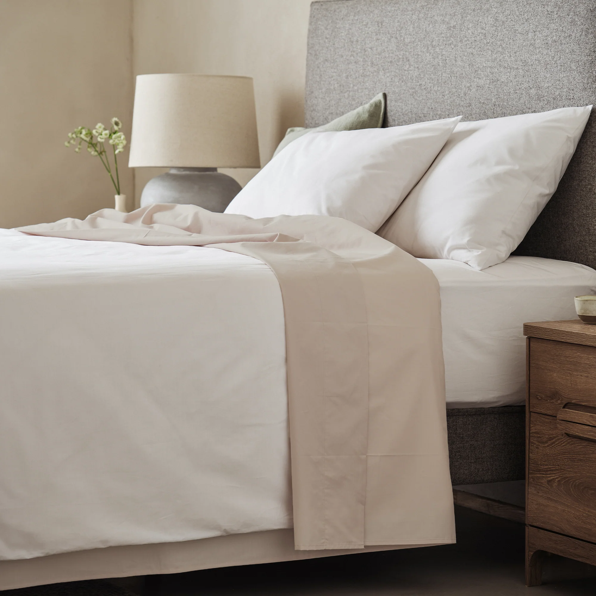 Arinta Organic Cotton Flat Sheet - Almond - Image 2