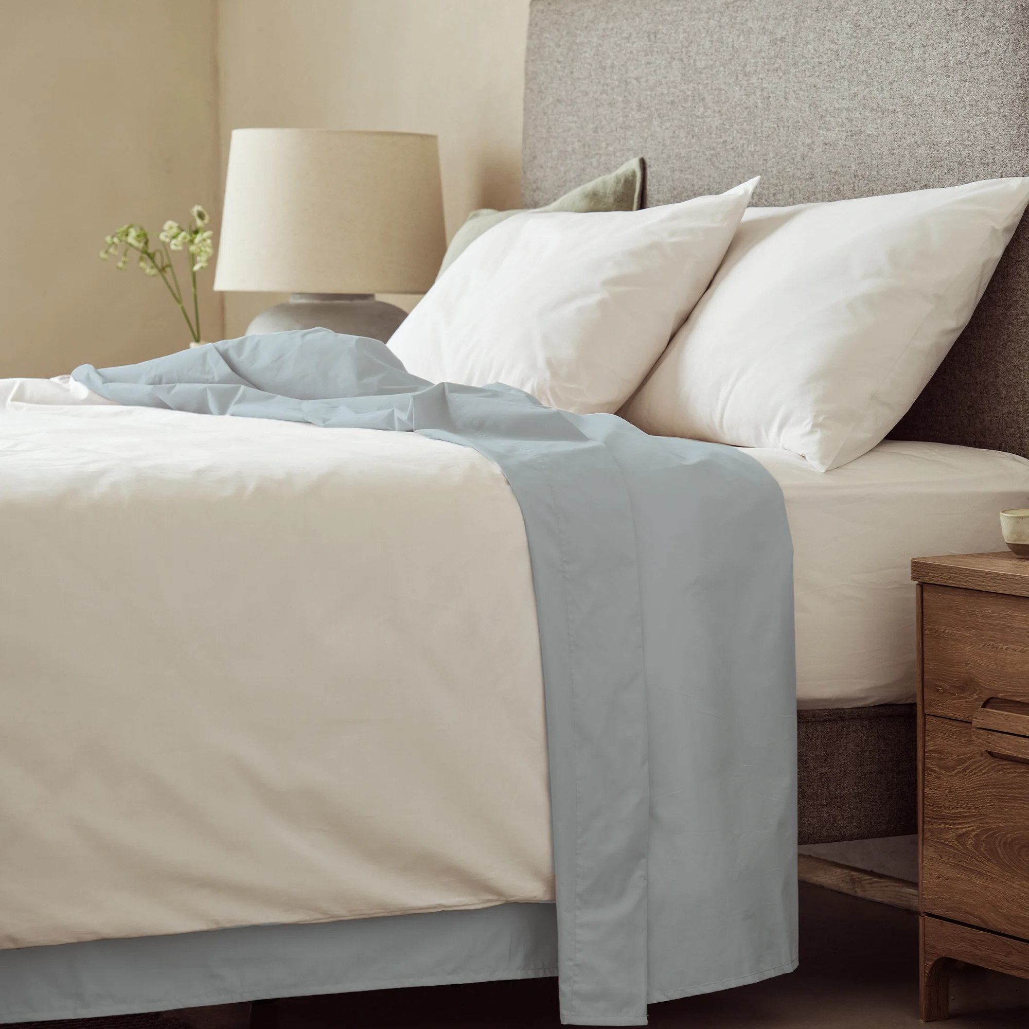 Arinta Organic Cotton Flat Sheet - Earl Grey - Image 2