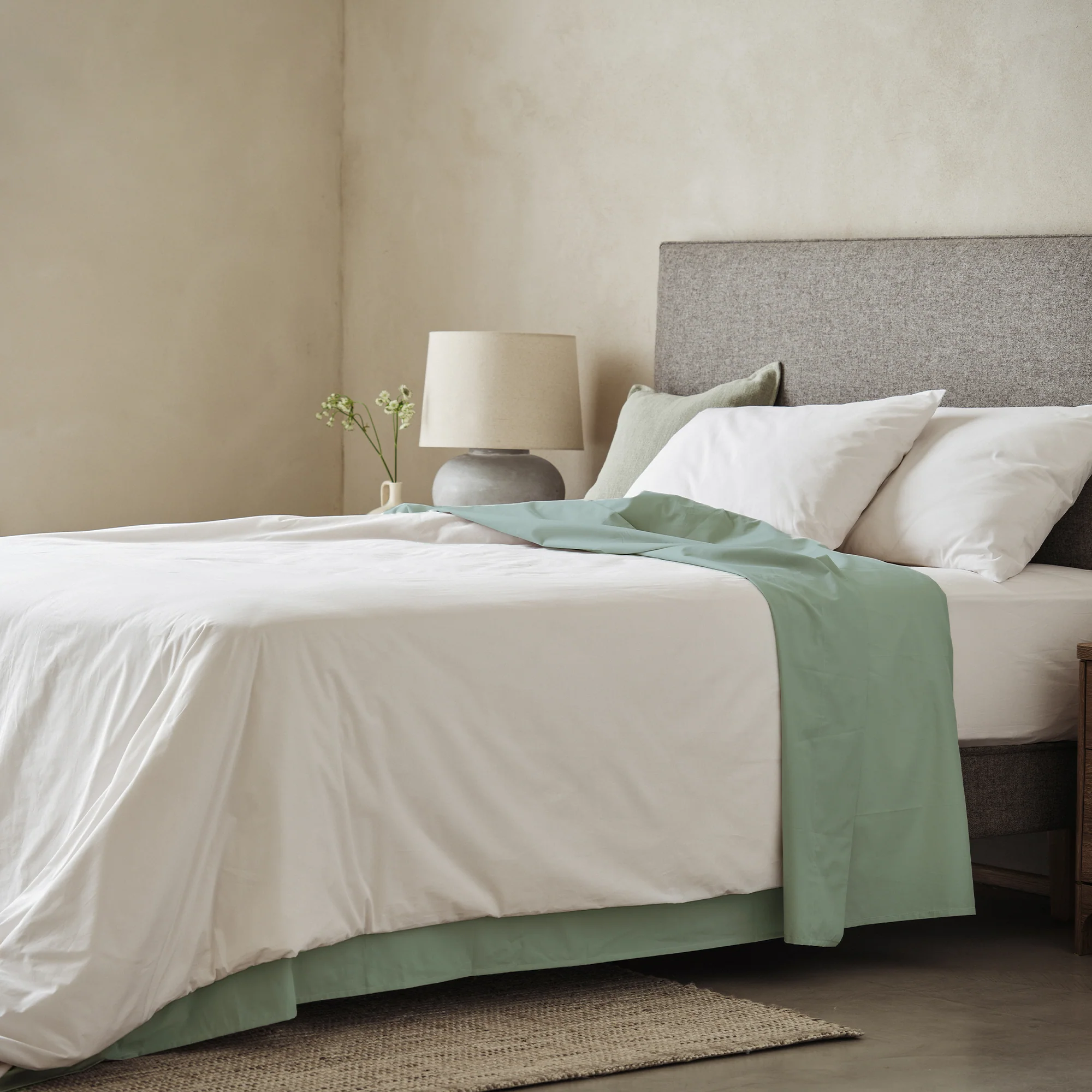 Arinta Organic Cotton Flat Sheet - Pistachio - Image 3