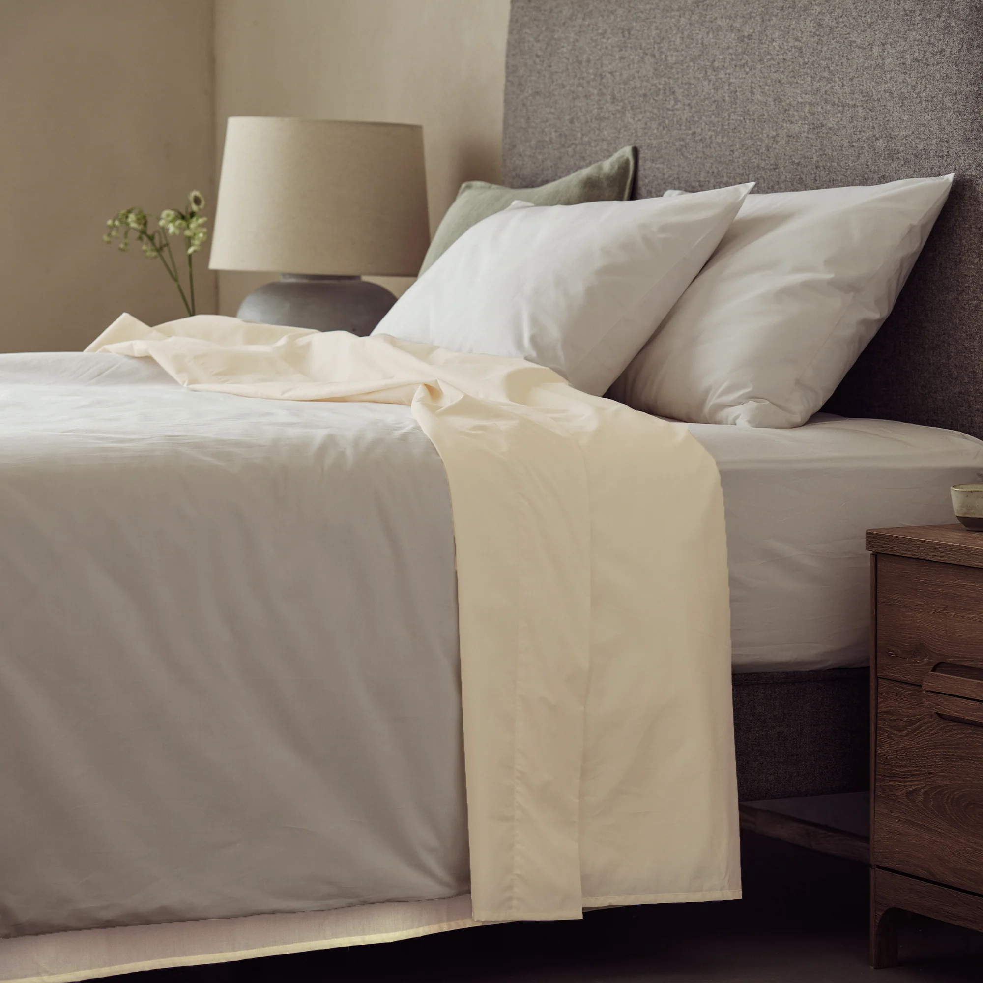 Arinta Organic Cotton Flat Sheet - Vanilla - Image 2