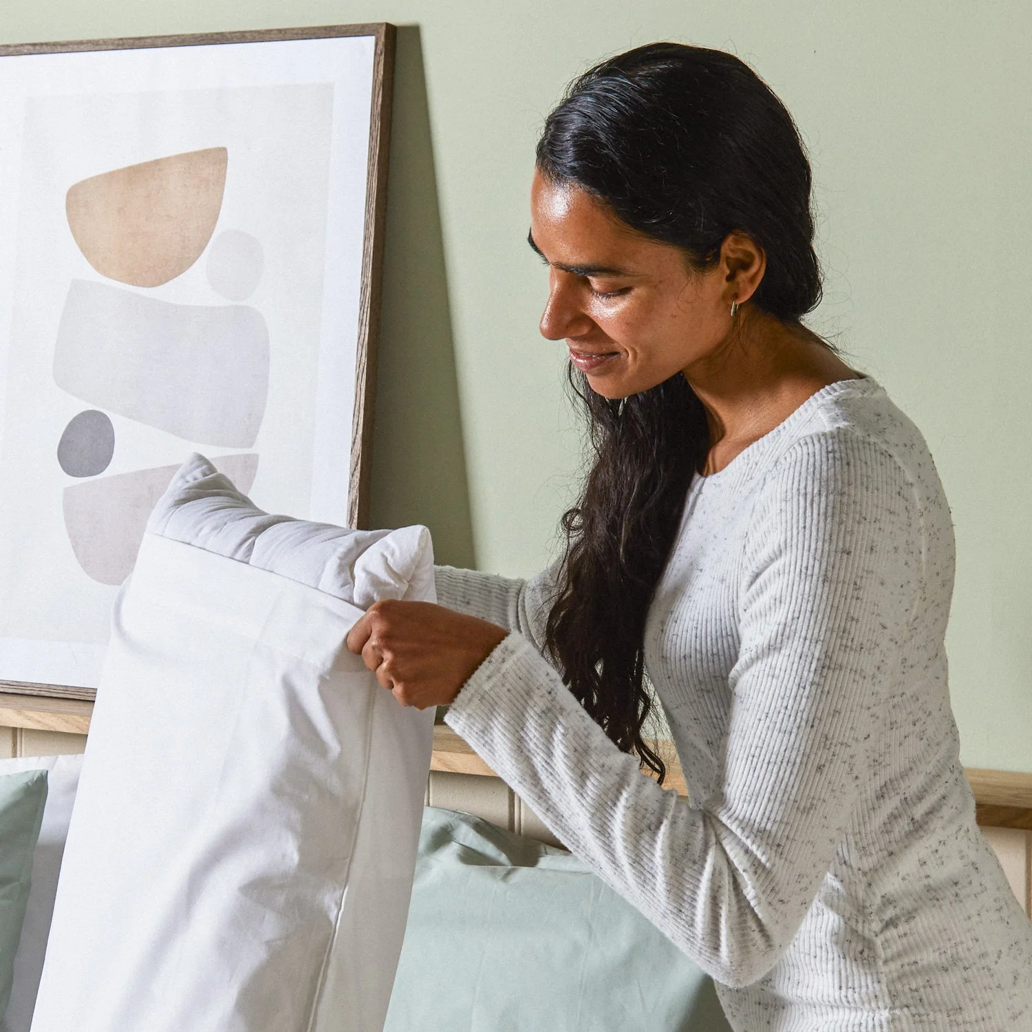 Arinta Organic Cotton Pillow Case - White - Image 3