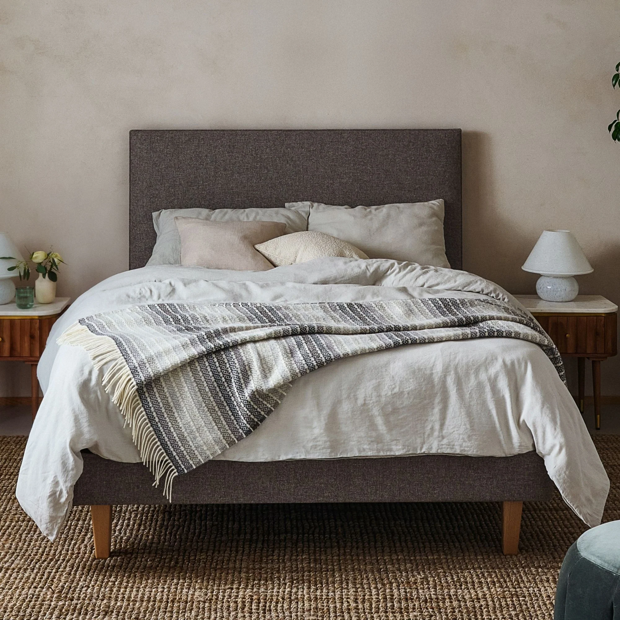 Athena Wool Throw - Stone - Image 3