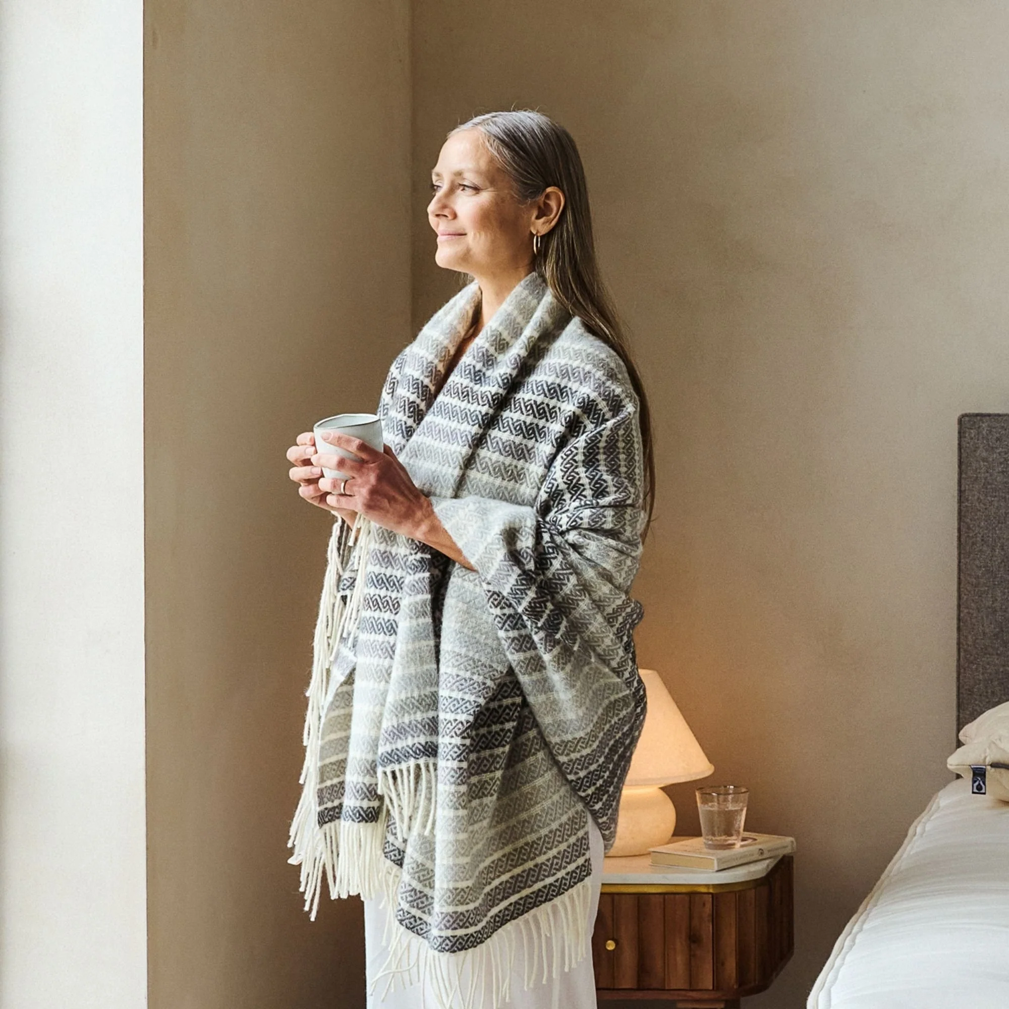 Athena Wool Throw - Stone - Image 4
