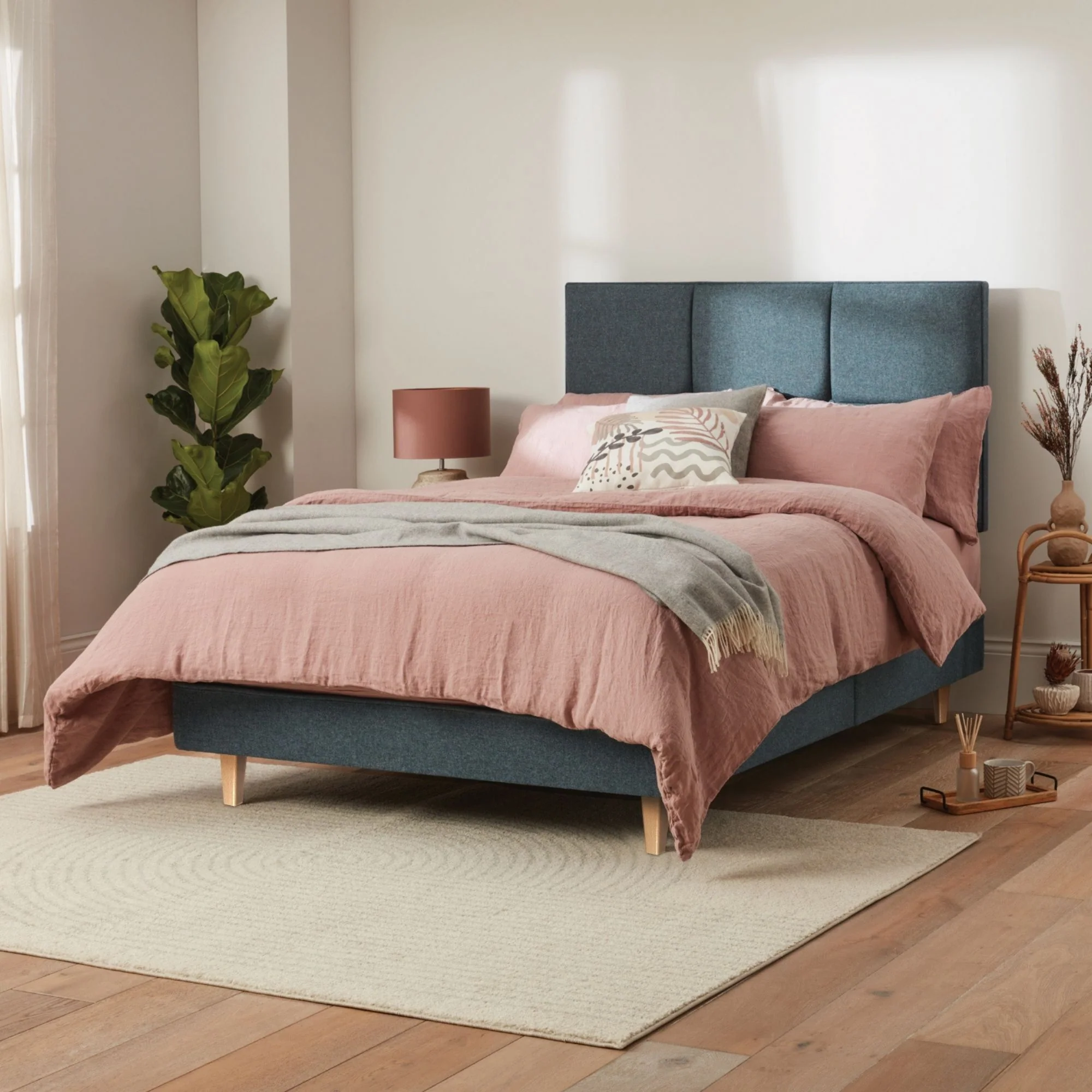 Goddards Strutted Headboard - Walnut - Image 4