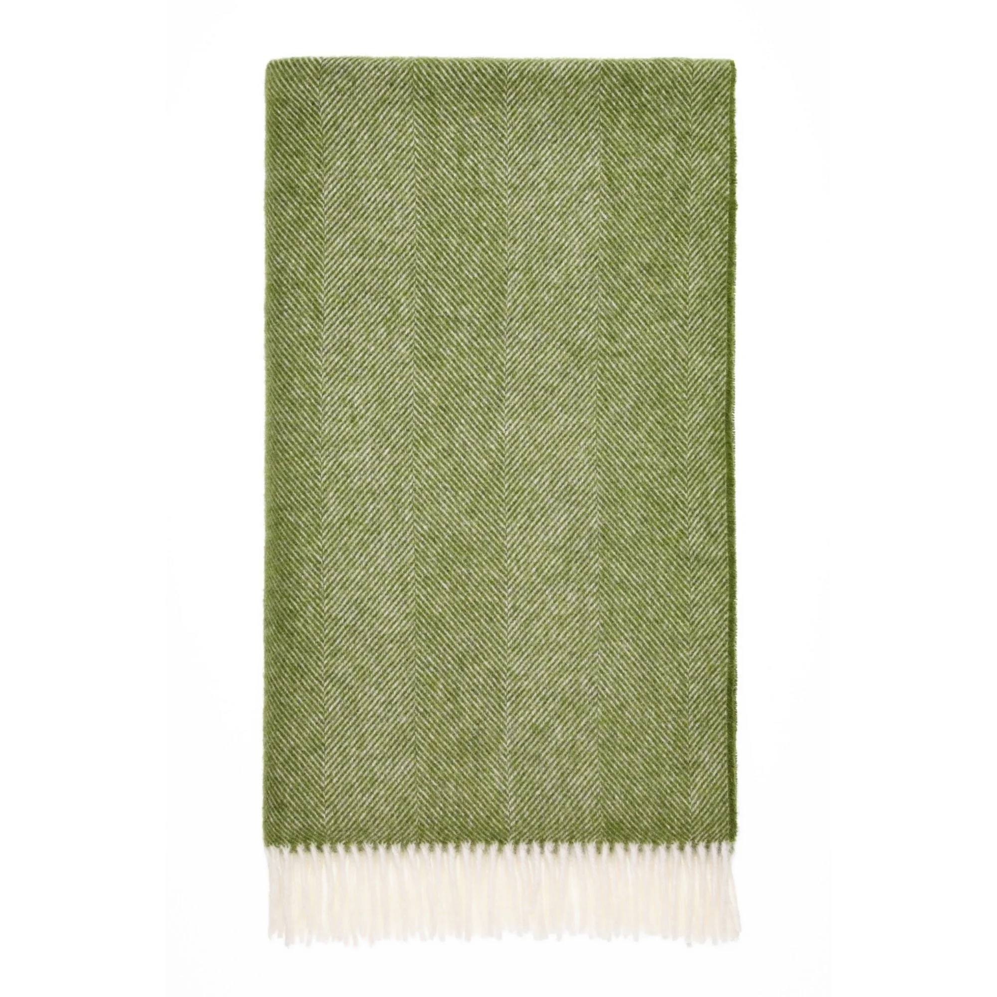 Herringbone Shetland Wool Throw - Apple - Image 3