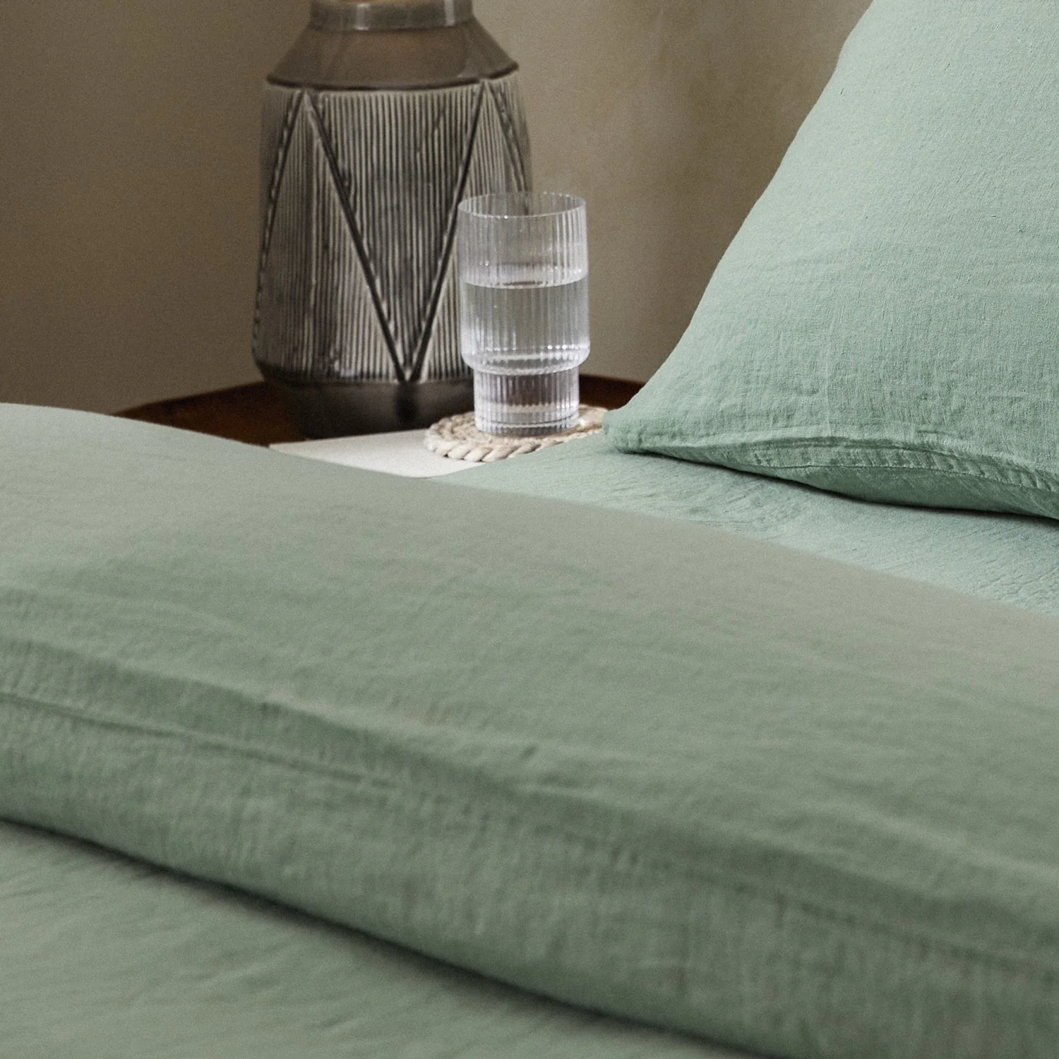 Mariana Linen Blend Comforter Cover - Sage - Image 2
