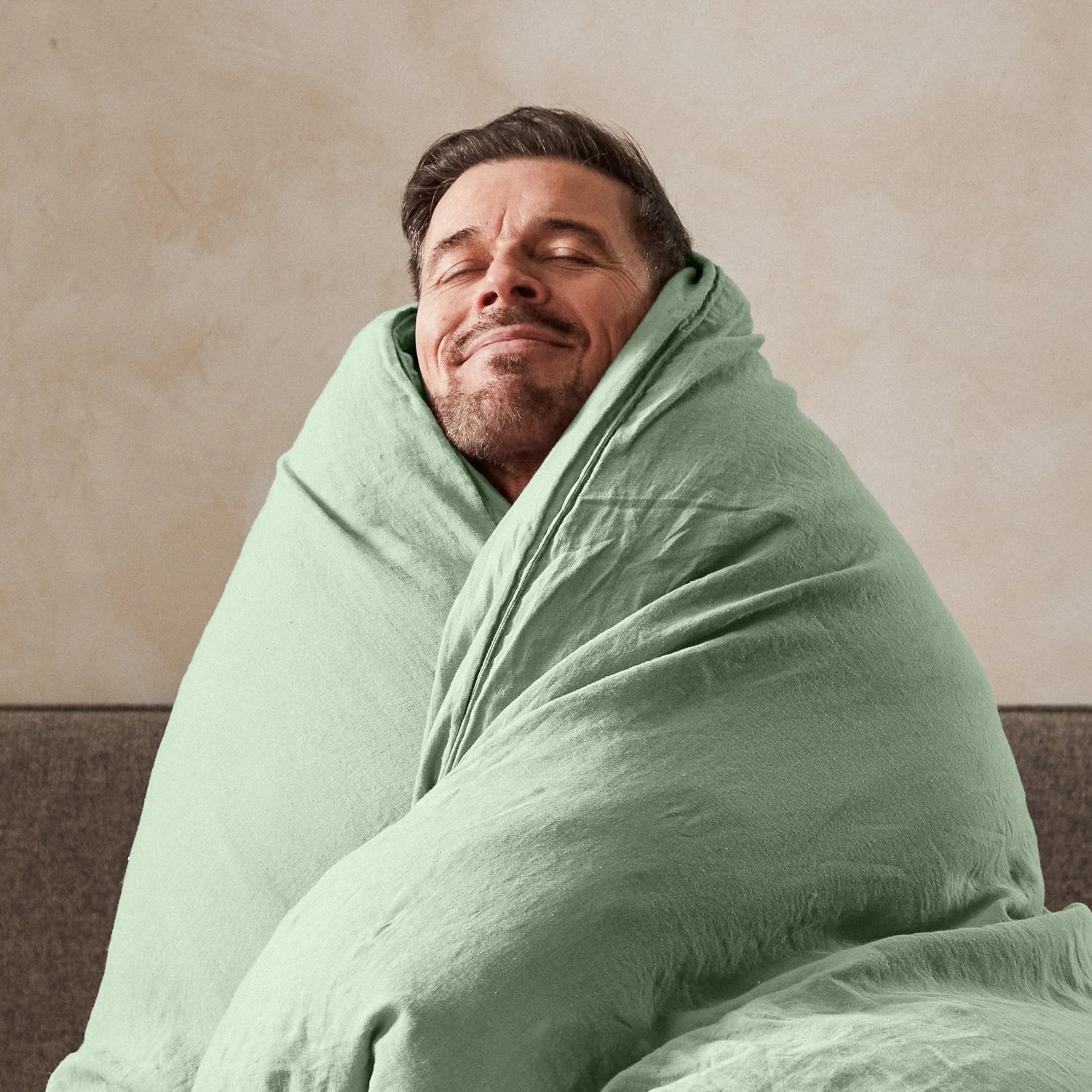 Mariana Linen Blend Duvet Cover - Sage - Image 3