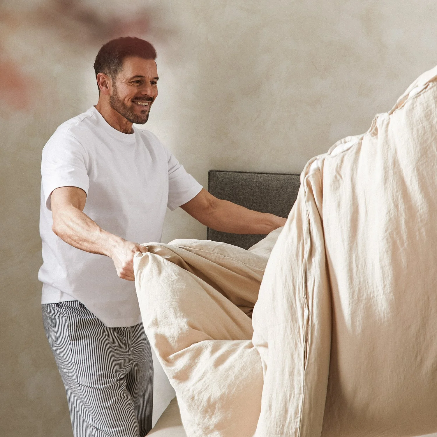 Mariana Linen Blend Duvet Cover - Sand - Image 3