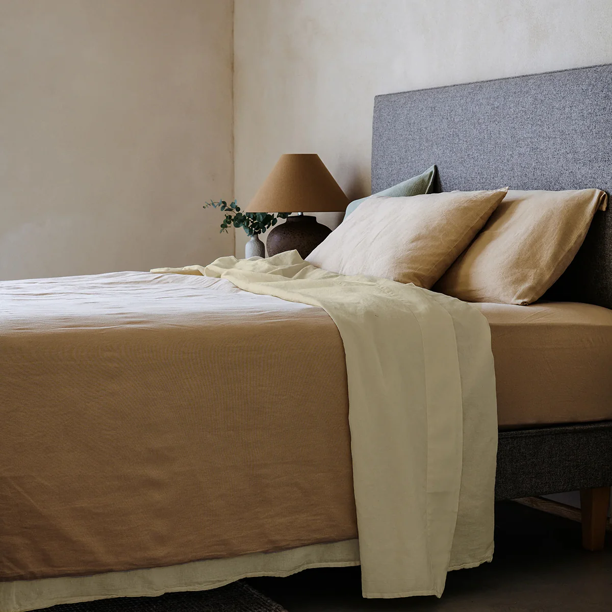 Mariana Linen Blend Flat Sheet - Buttermilk - Image 2