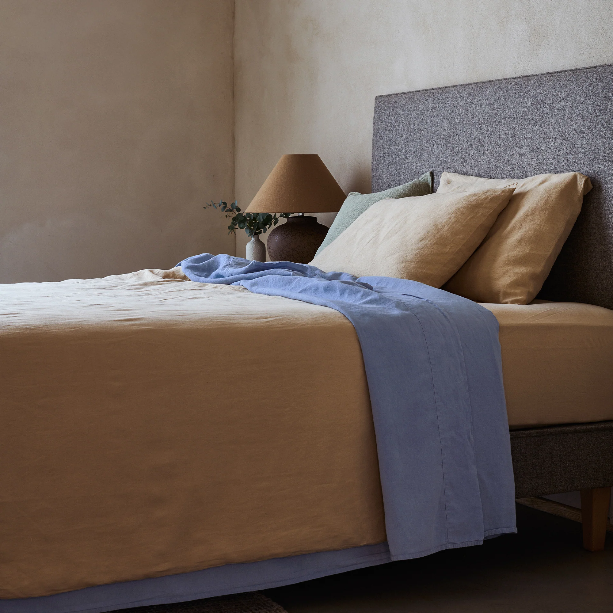 Mariana Linen Blend Flat Sheet - Cornflower - Image 2