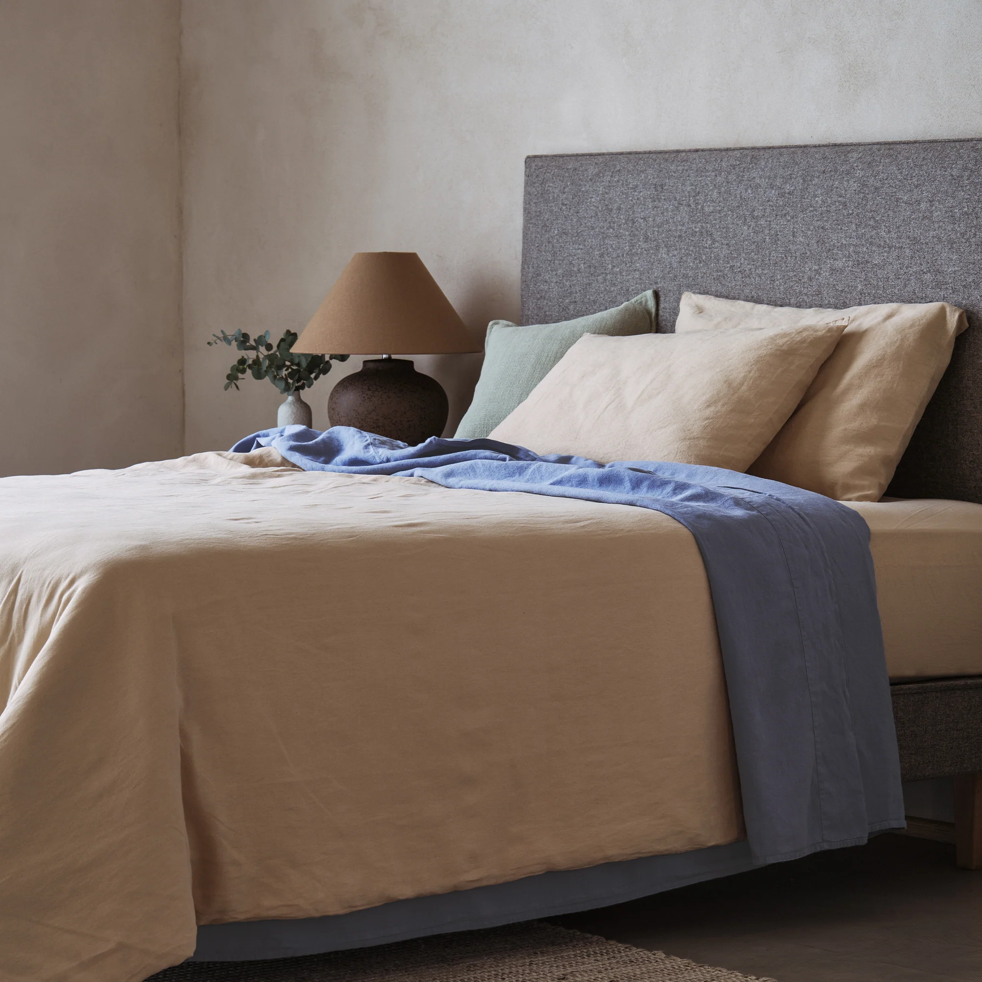 Mariana Linen Blend Flat Sheet - Cornflower - Image 3