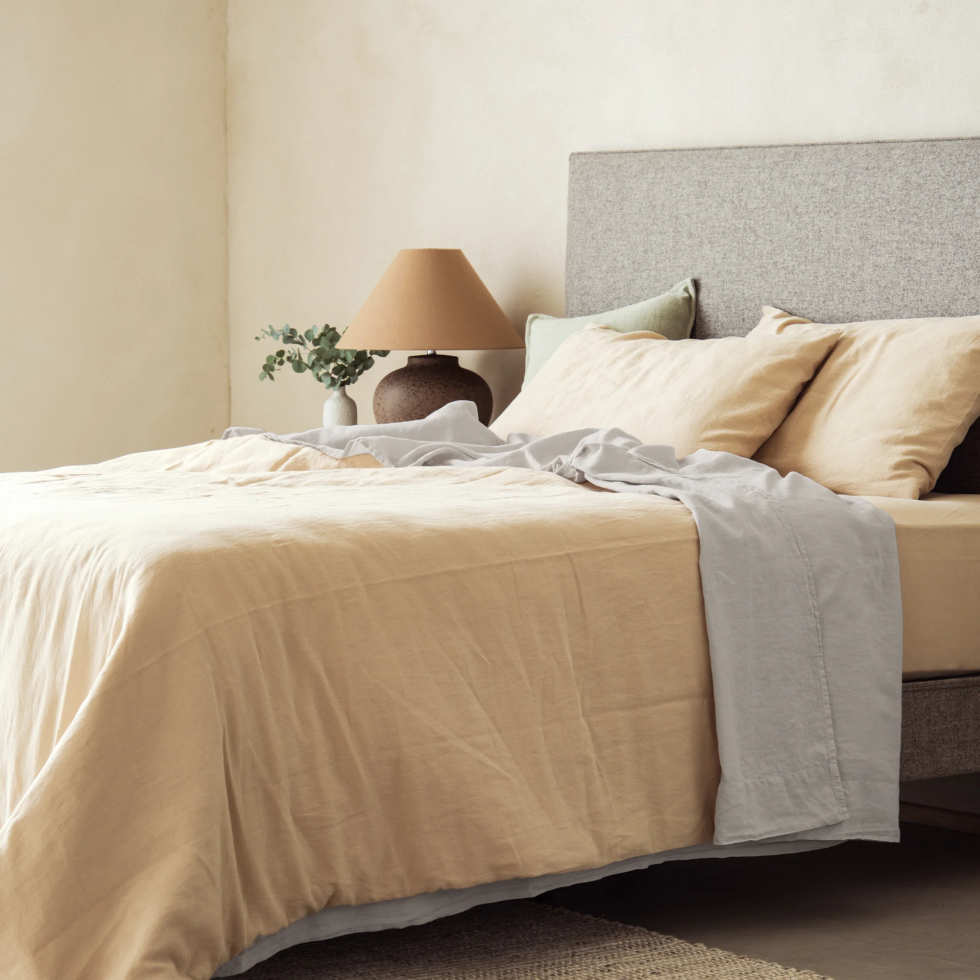 Mariana Linen Blend Flat Sheet - Pebble - Image 2