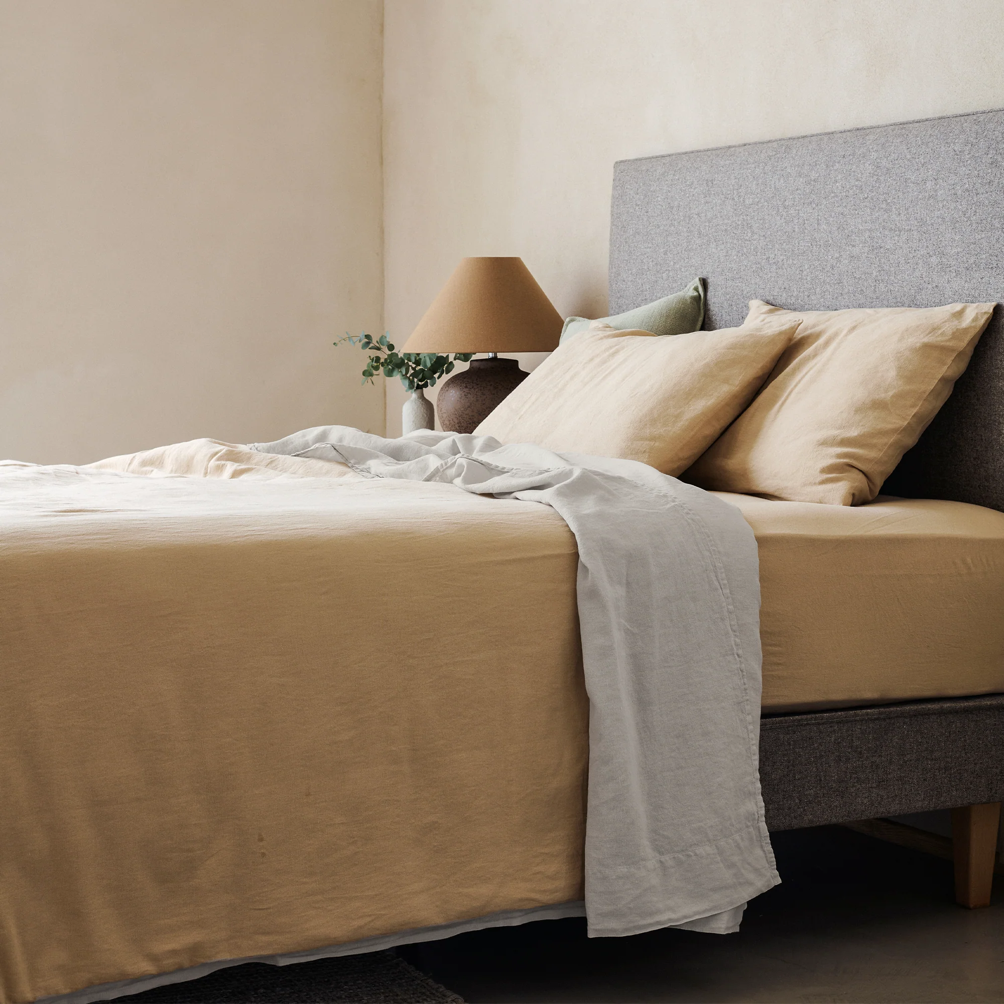 Mariana Linen Blend Flat Sheet - Pebble - Image 3
