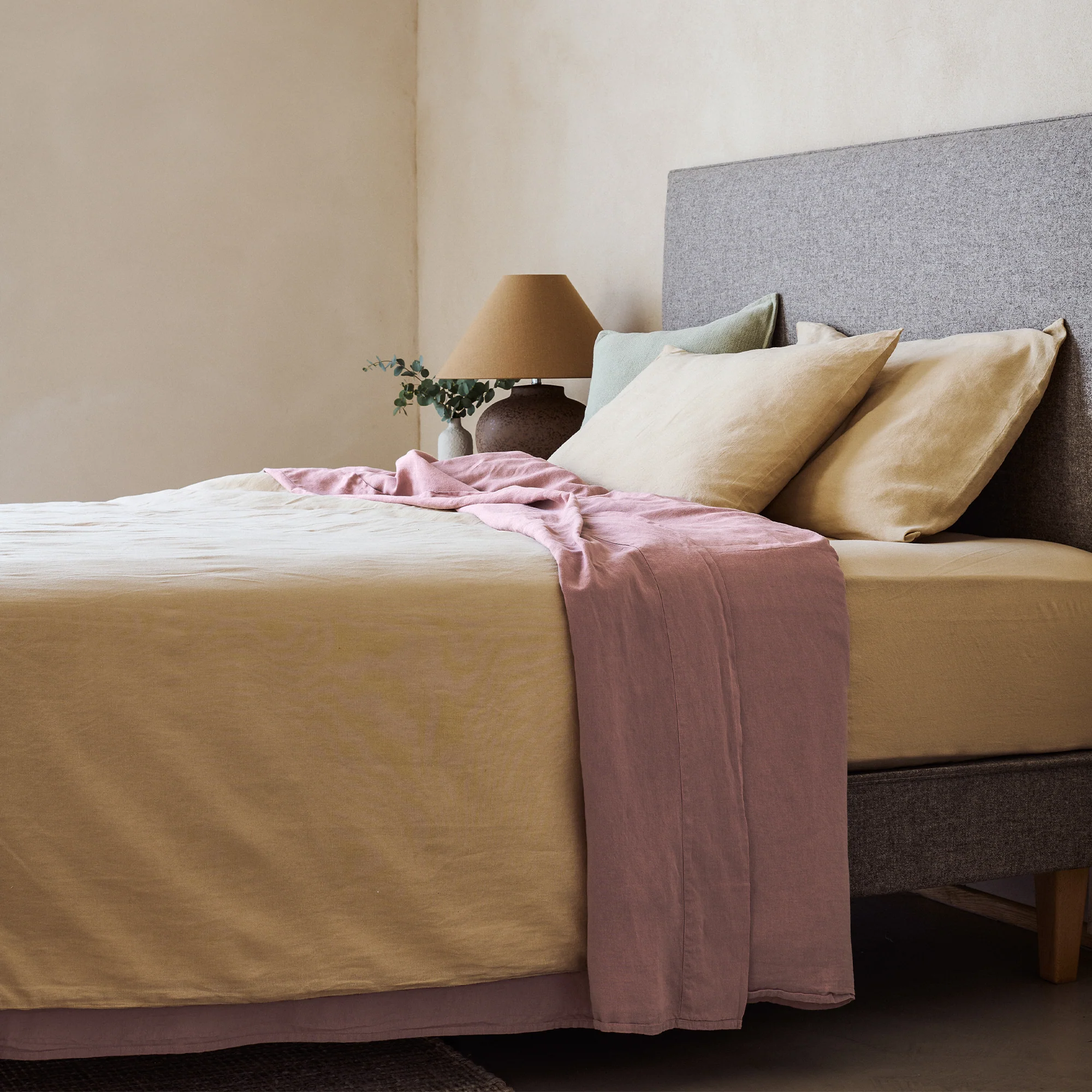 Mariana Linen Blend Flat Sheet - Rose - Image 2
