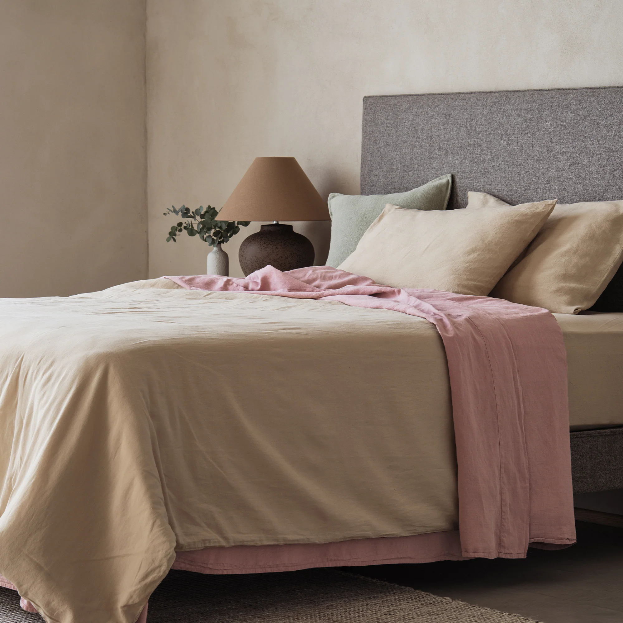 Mariana Linen Blend Flat Sheet - Rose - Image 3