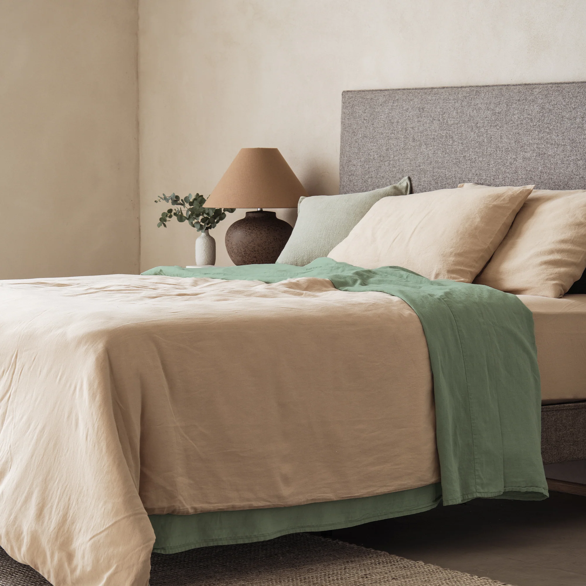 Mariana Linen Blend Flat Sheet - Sage - Image 3