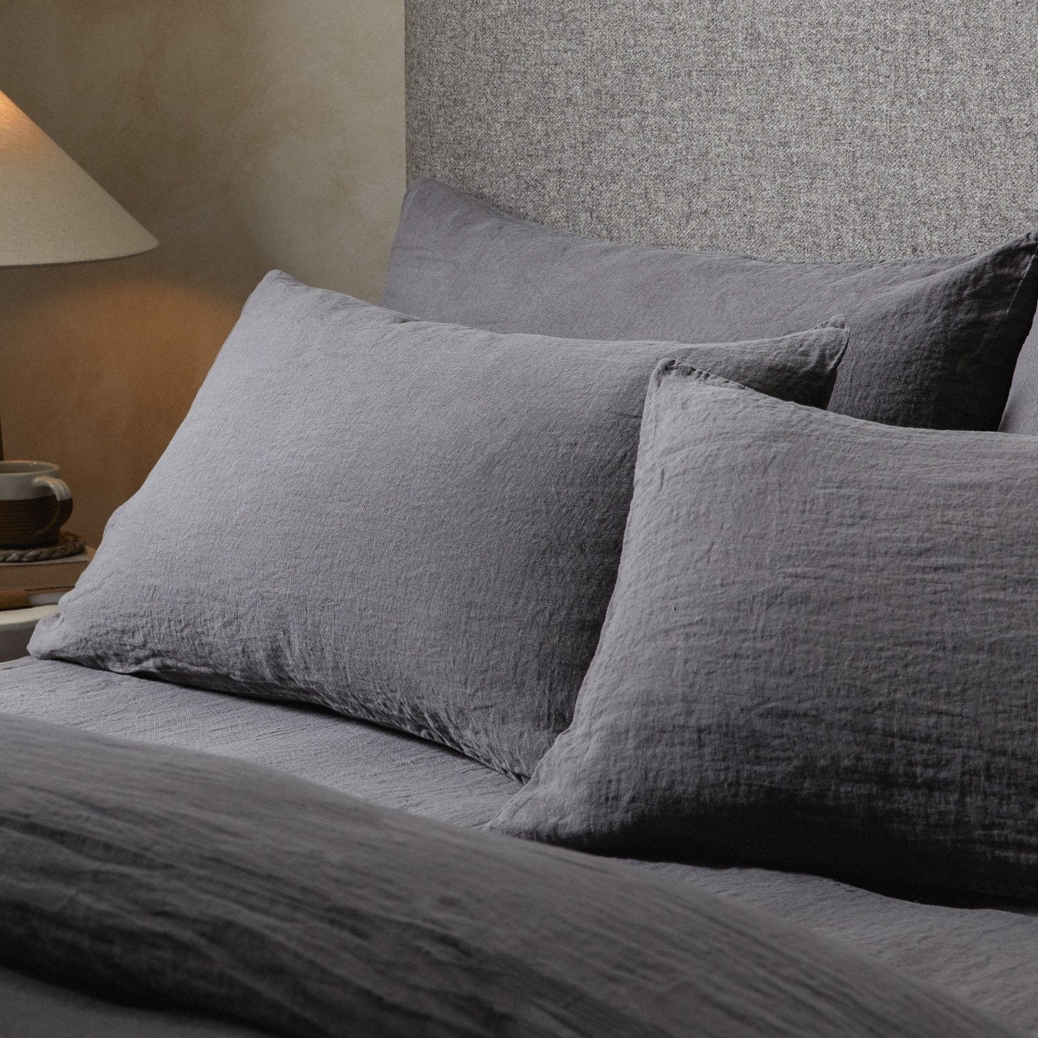 Mariana Linen Blend Pillow Case - Charcoal