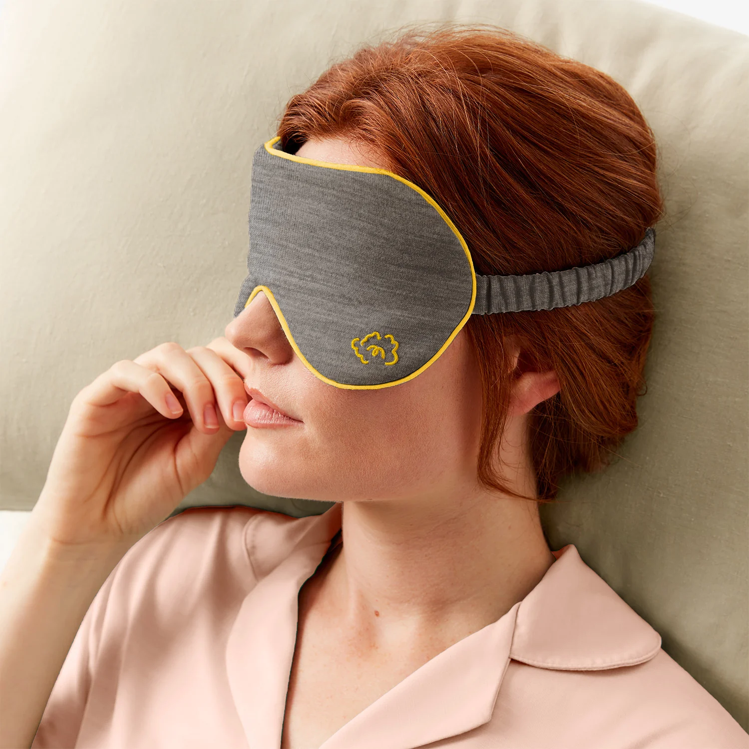 Merino Eye Mask - Grey Marle - Image 3