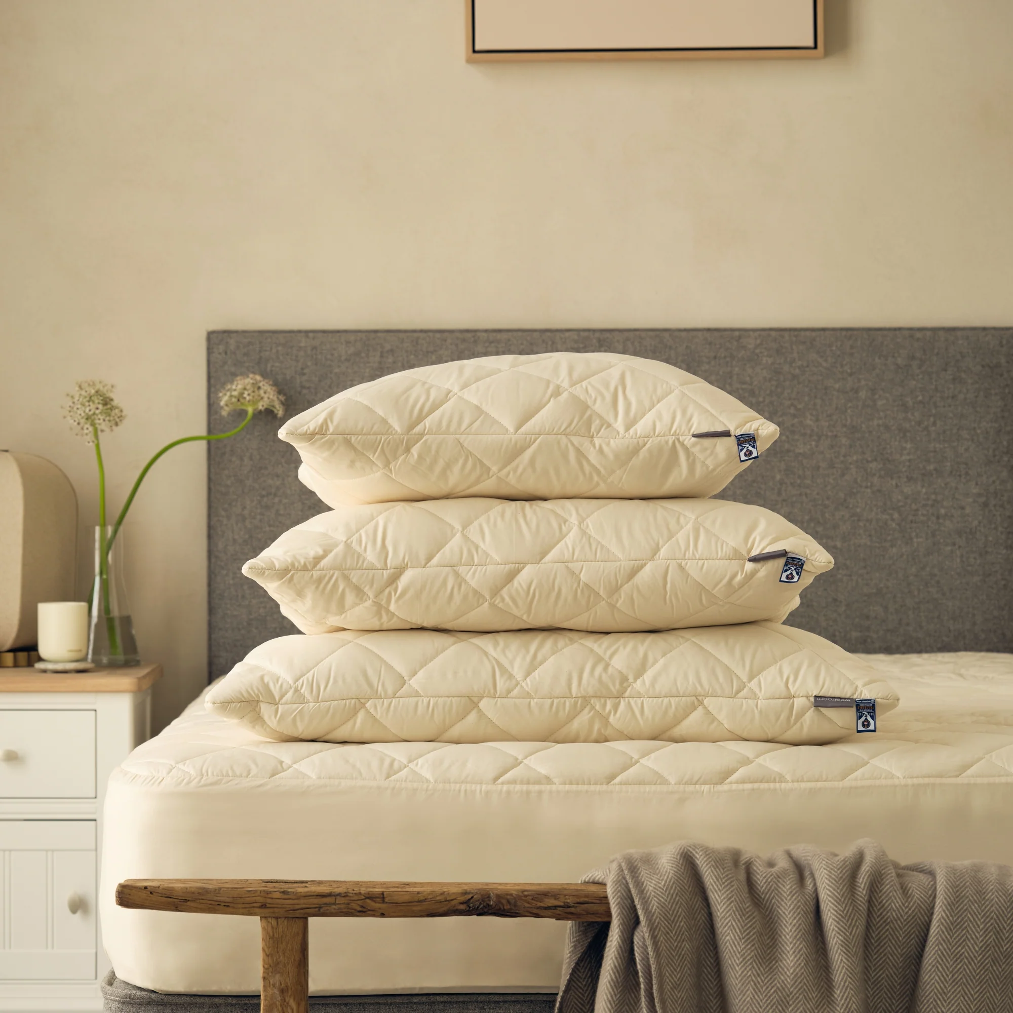 Natural Latex Pillow with Wool Cover - Image 4