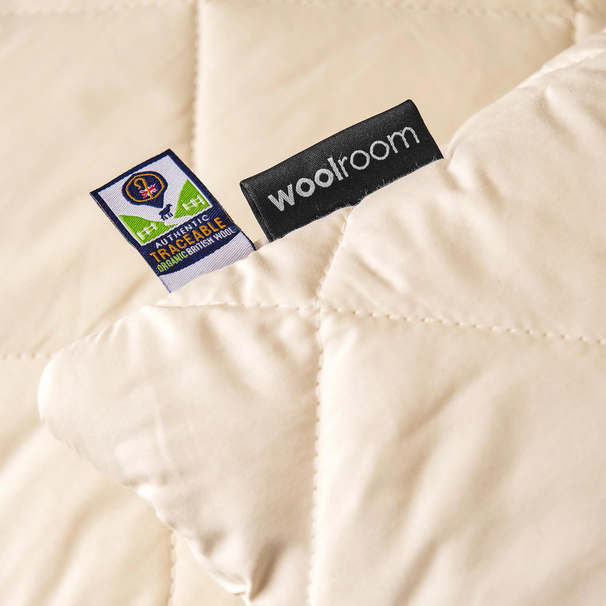 Organic Washable Quilted Wool Pillow Cover - Zipped - Image 3