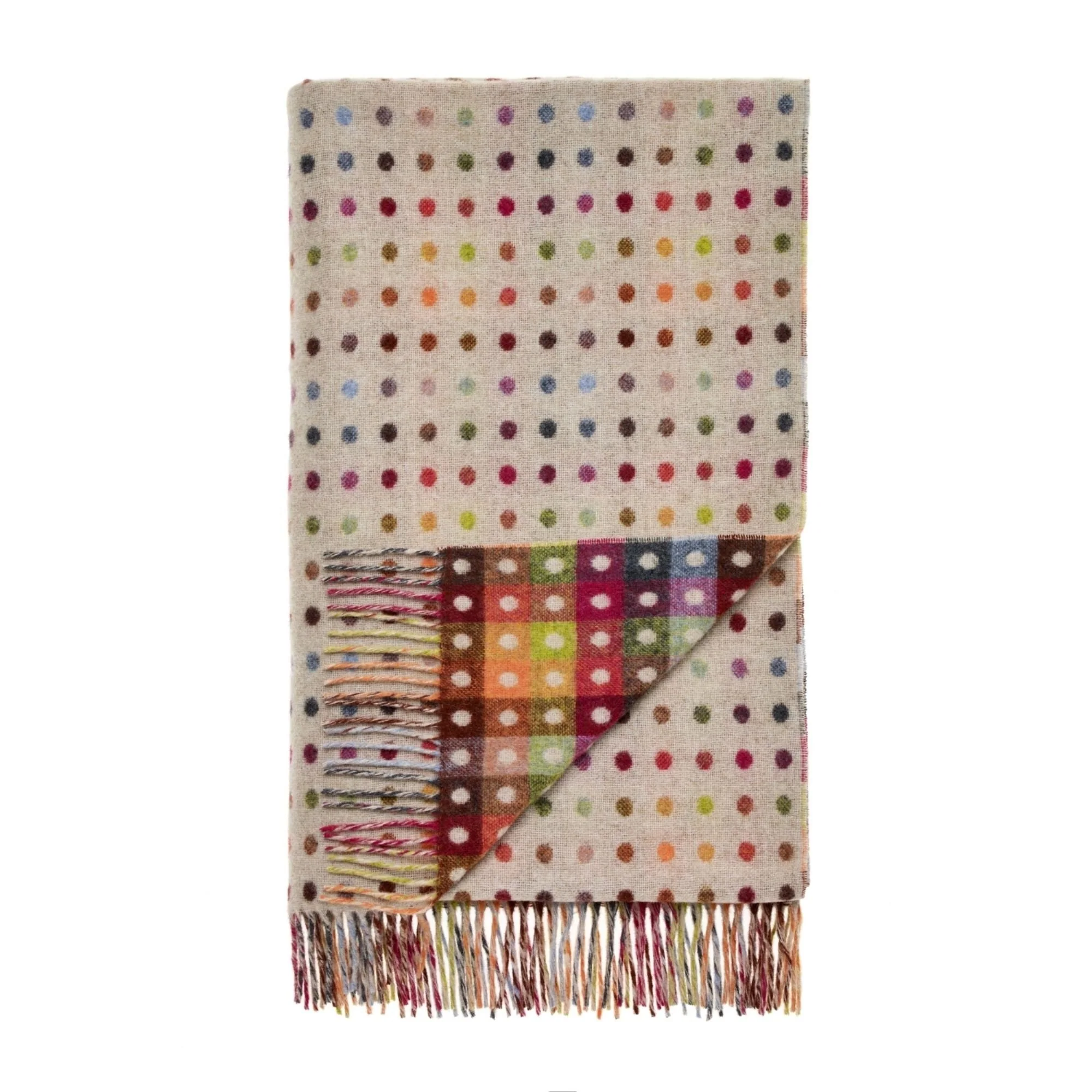 Sofa Throw - Beige Rainbow Spot Throw - Image 2