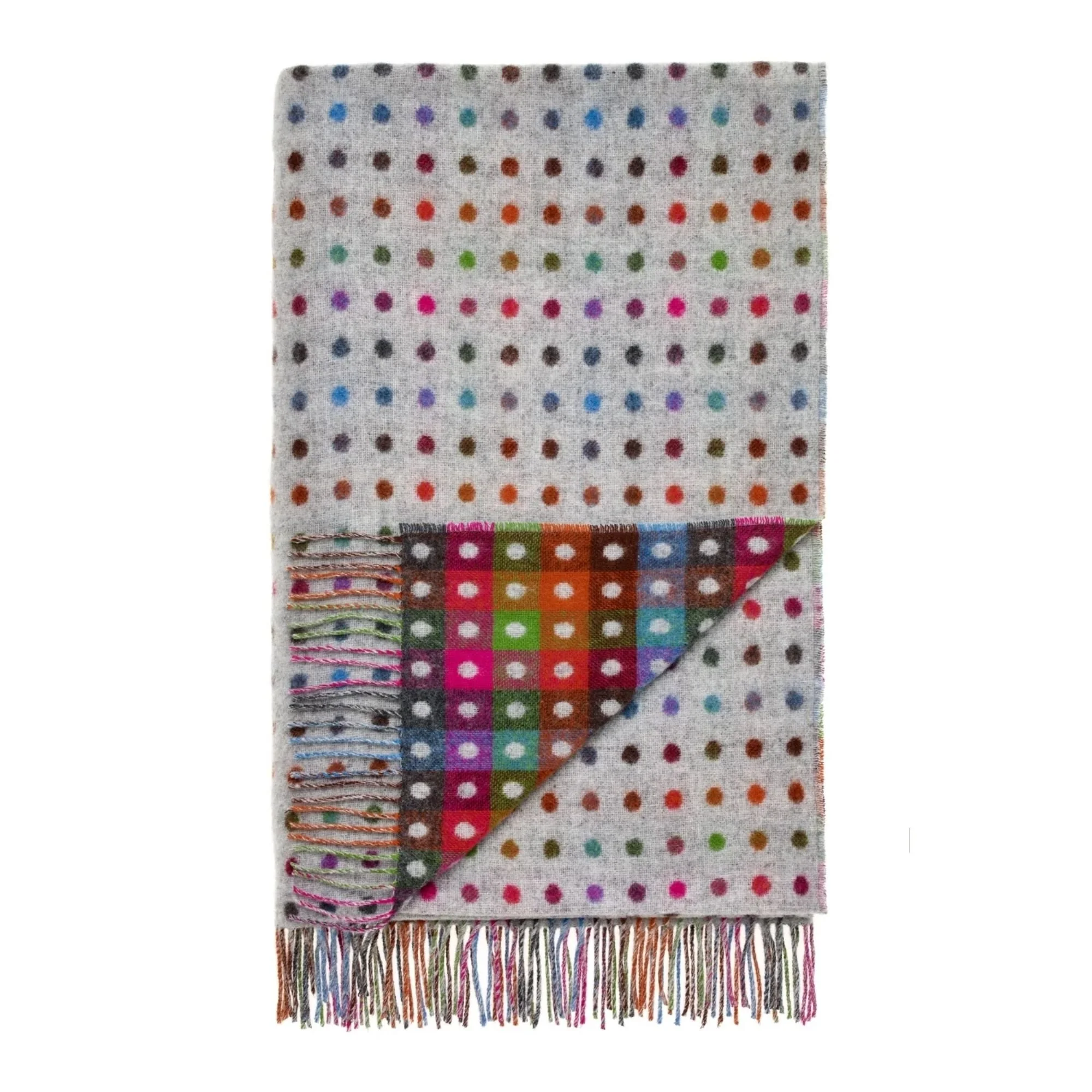 Sofa Throw - Grey Rainbow Spot Throw - Image 2