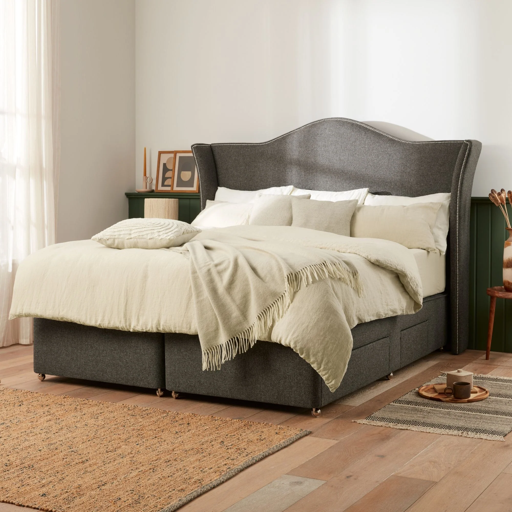 Stoneywell Floor Standing Headboard - Dark Grey - Image 4