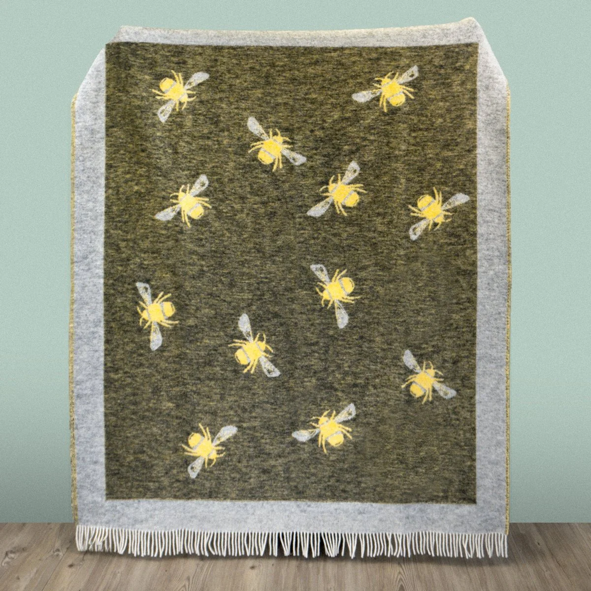 Wild and Wool Bee Wool Throw - Yellow and Black - Image 2