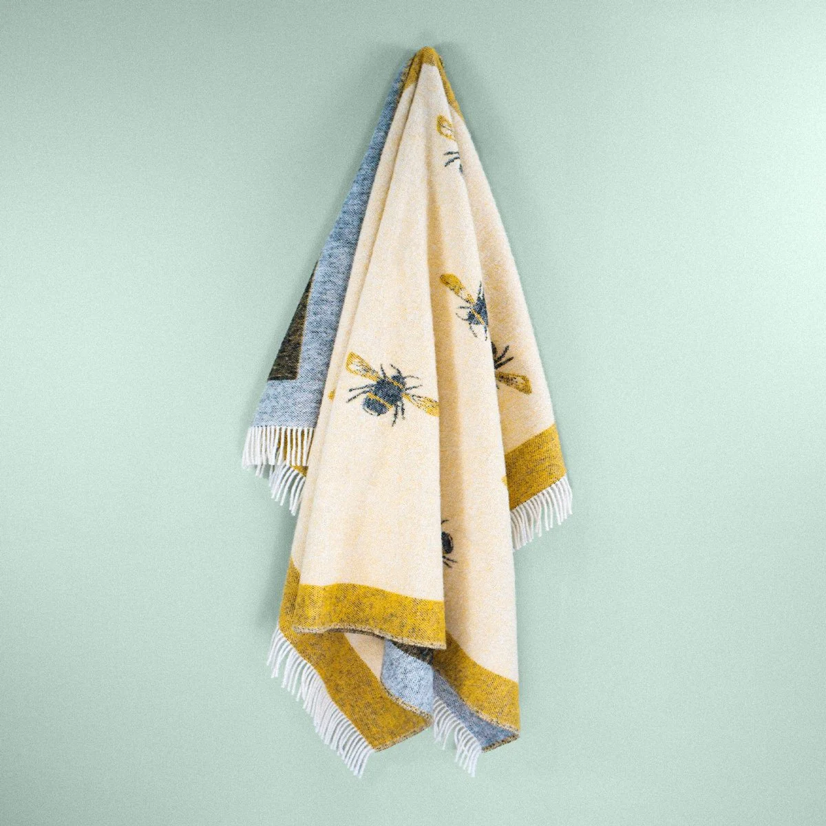 Wild and Wool Bee Wool Throw - Yellow and Black - Image 3