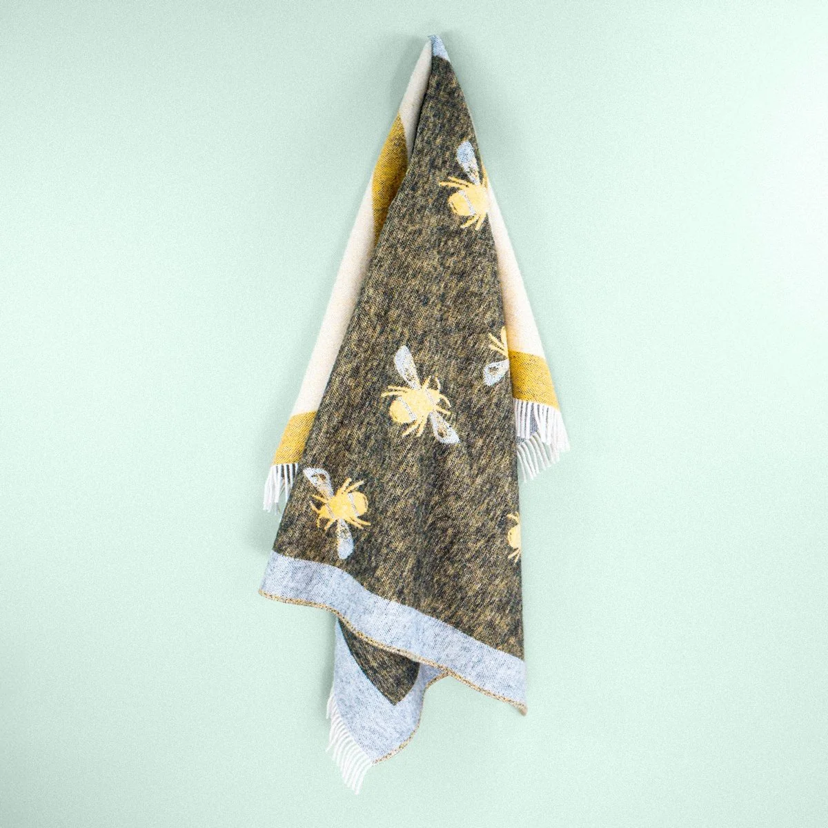 Wild and Wool Bee Wool Throw - Yellow and Black - Image 4