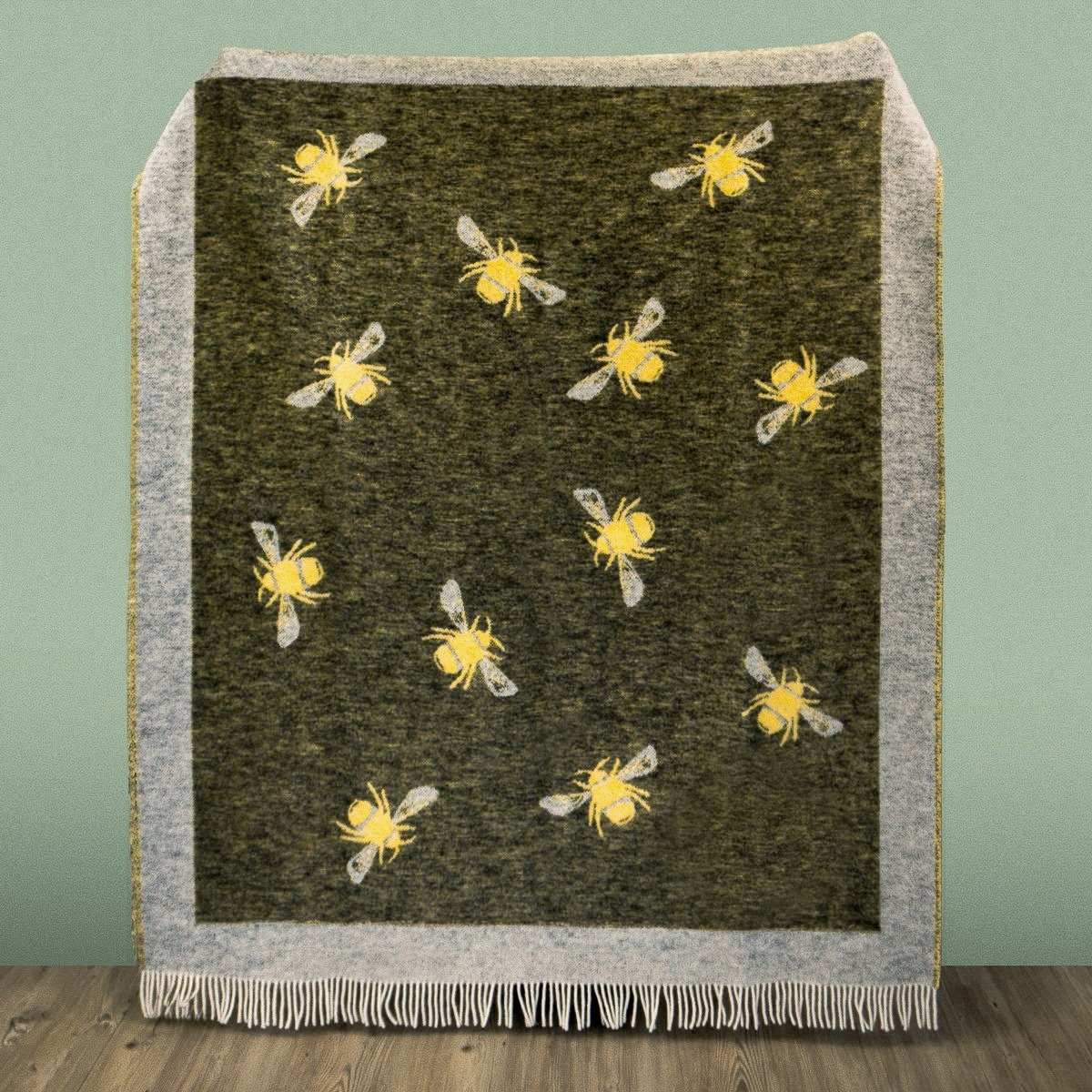 Wild and Wool Bee Wool Throw - Yellow and Black - Image 2