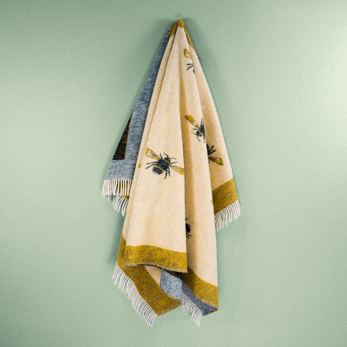 Wild and Wool Bee Wool Throw - Yellow and Black - Image 3
