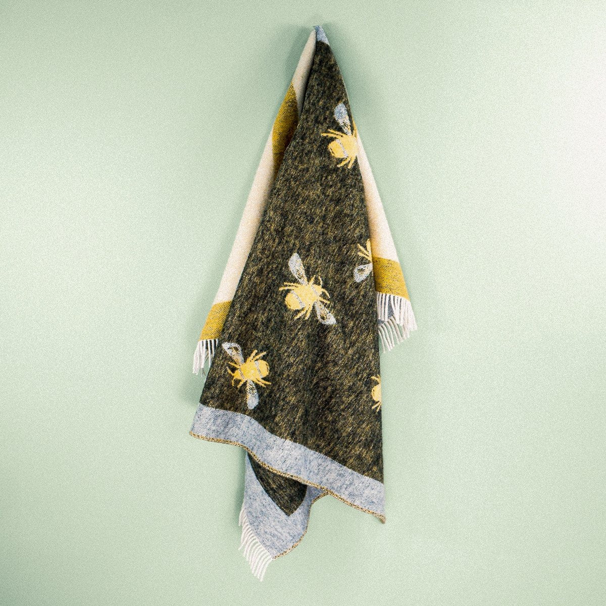 Wild and Wool Bee Wool Throw - Yellow and Black - Image 4