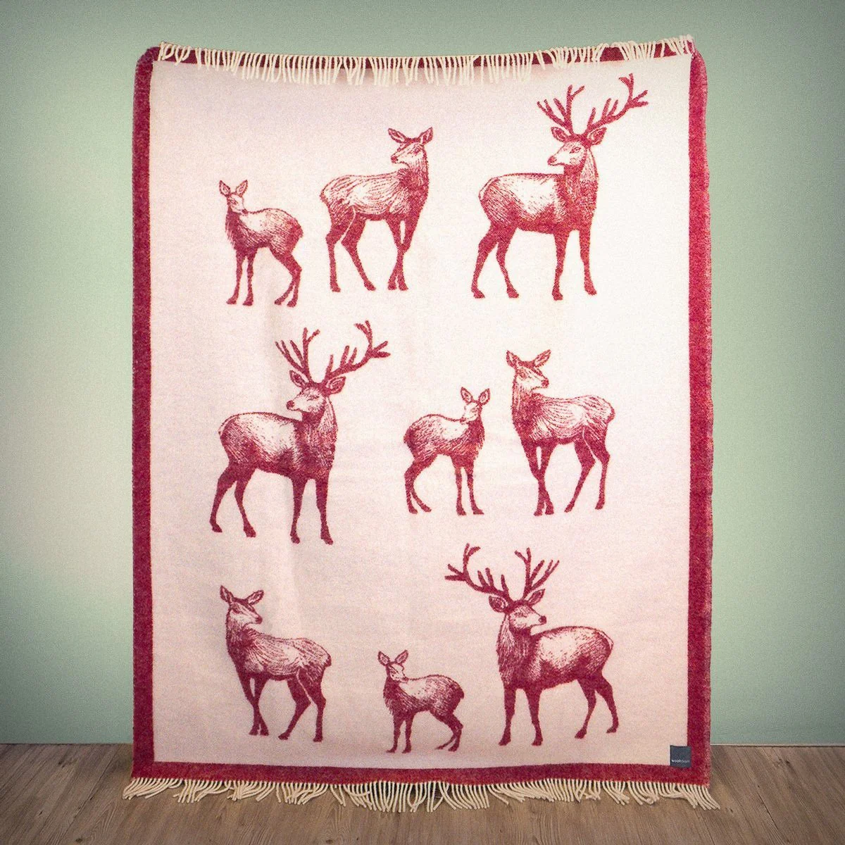 Wild and Wool Deer Wool Throw - Berry - Image 5