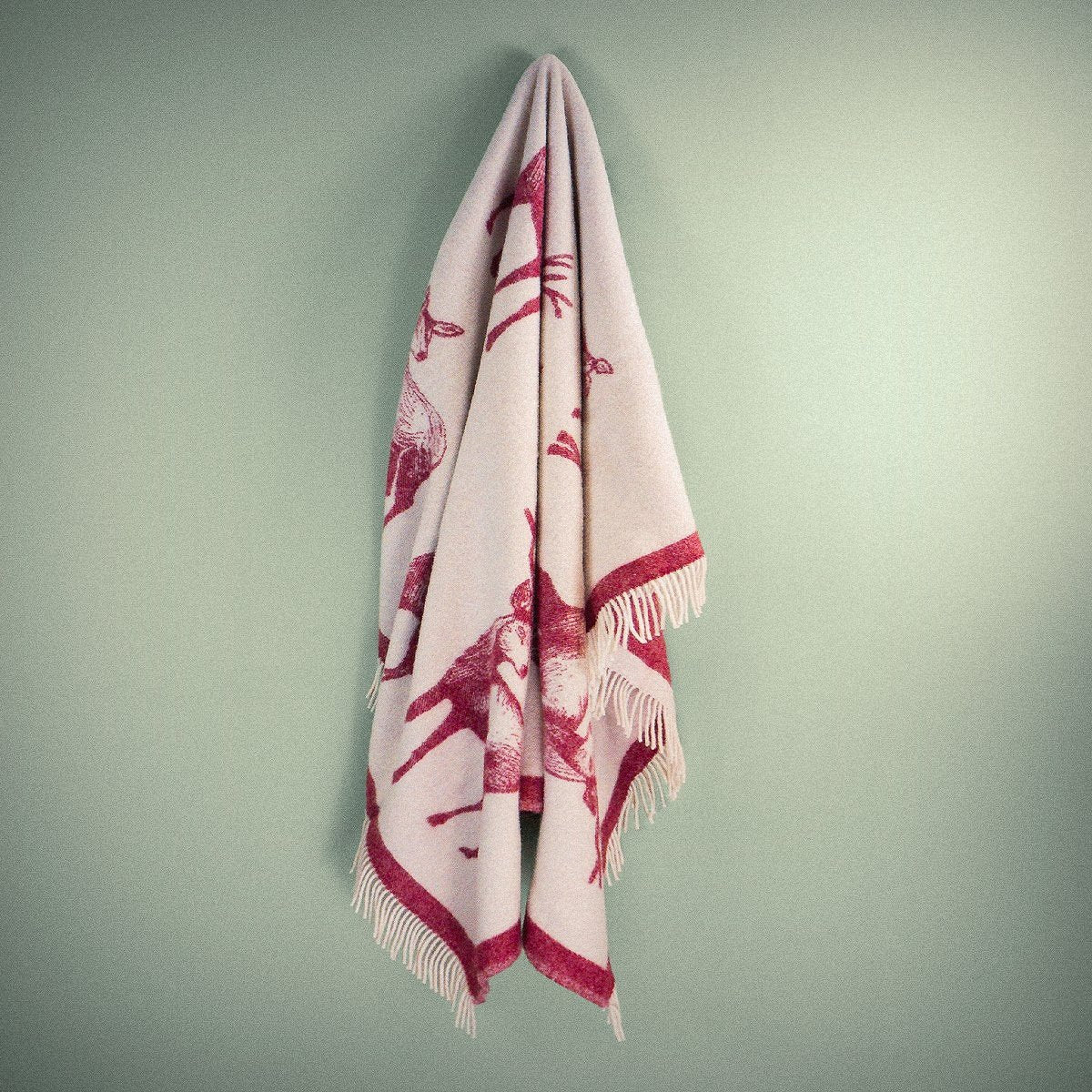 Wild and Wool Deer Wool Throw - Berry - Image 4