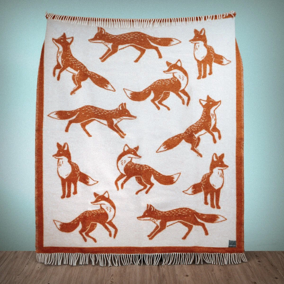 Wild and Wool Fox Wool Throw - Rust - Image 5