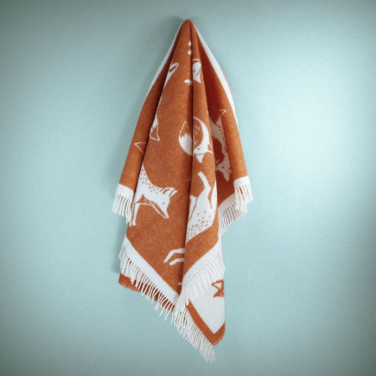 Wild and Wool Fox Wool Throw - Rust - Image 3