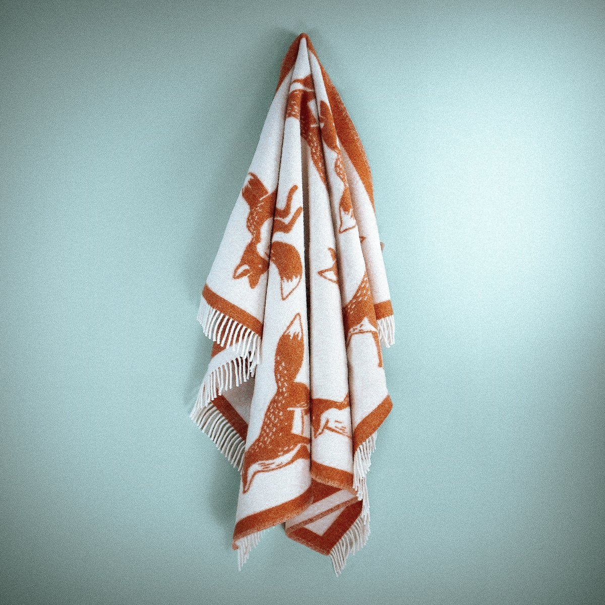 Wild and Wool Fox Wool Throw - Rust - Image 4