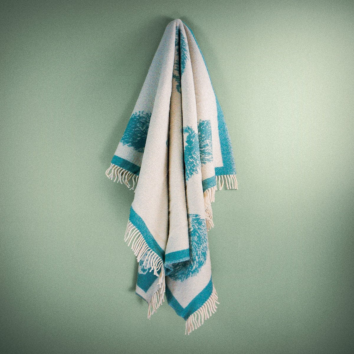 Wild and Wool Hedgehog Wool Throw - Teal - Image 4