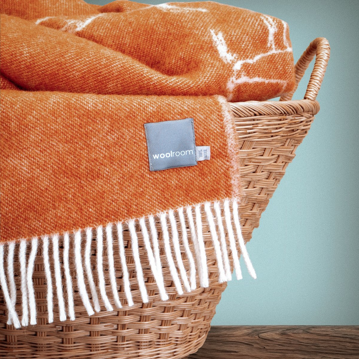 Wild and Wool Highland Coo Wool Throw - Rust - Image 6