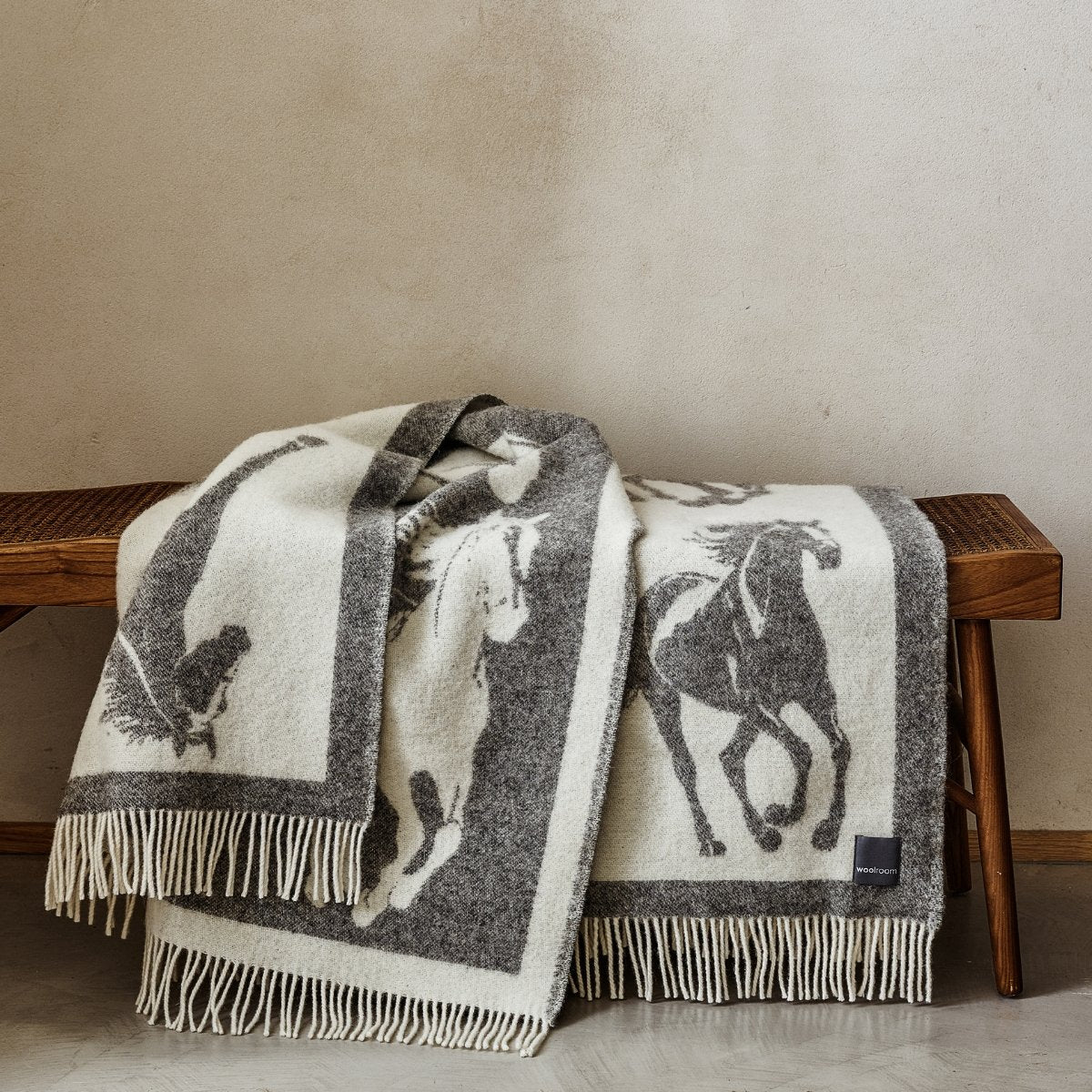 Wild and Wool Horse Wool Throw - Stone