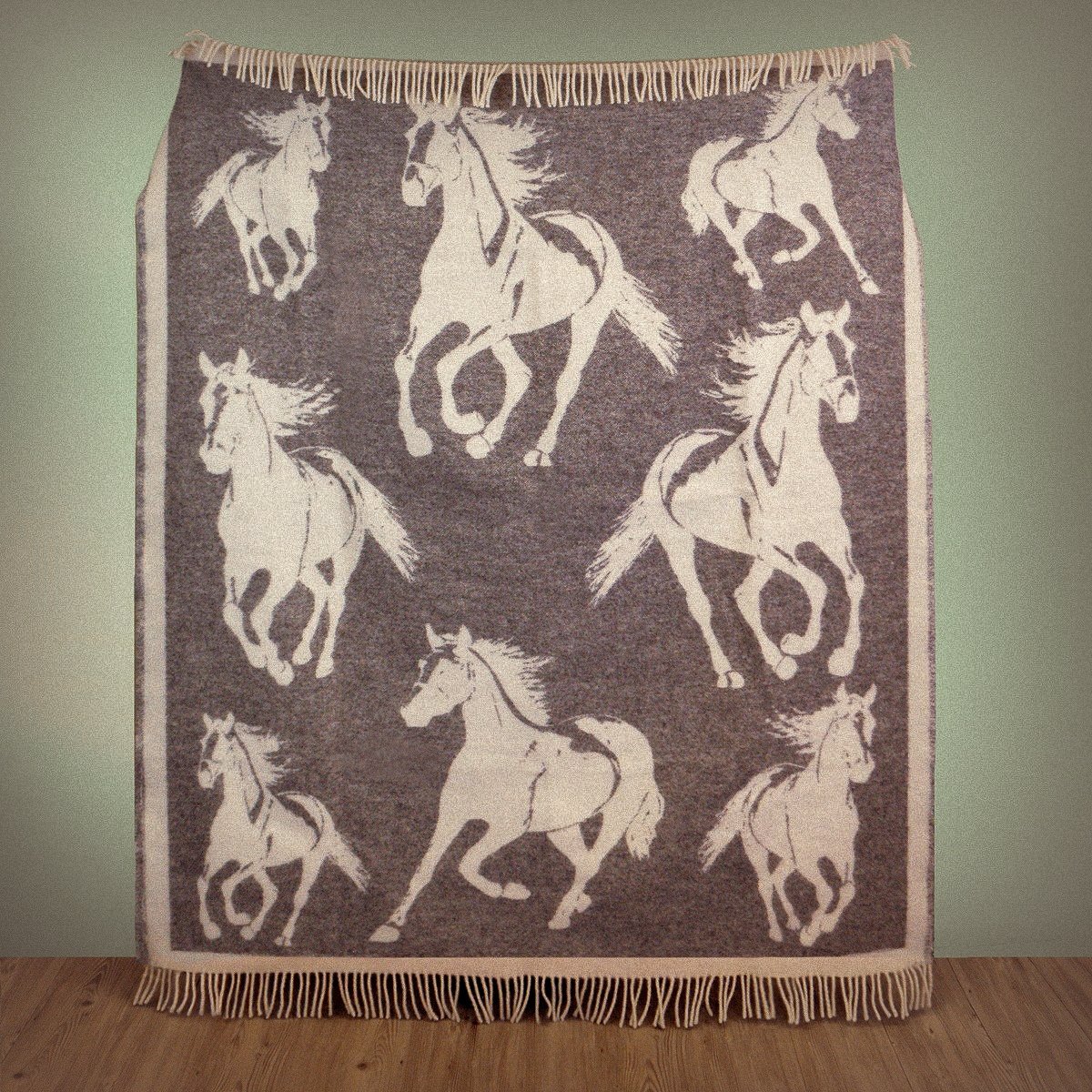 Wild and Wool Horse Wool Throw - Stone - Image 2