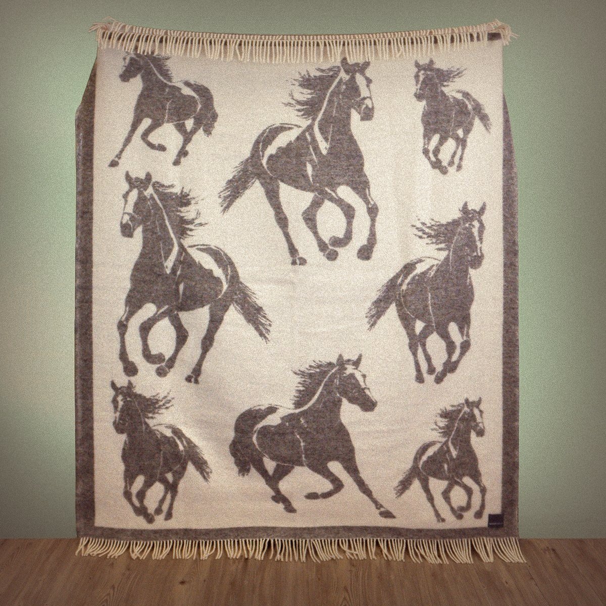 Wild and Wool Horse Wool Throw - Stone - Image 5