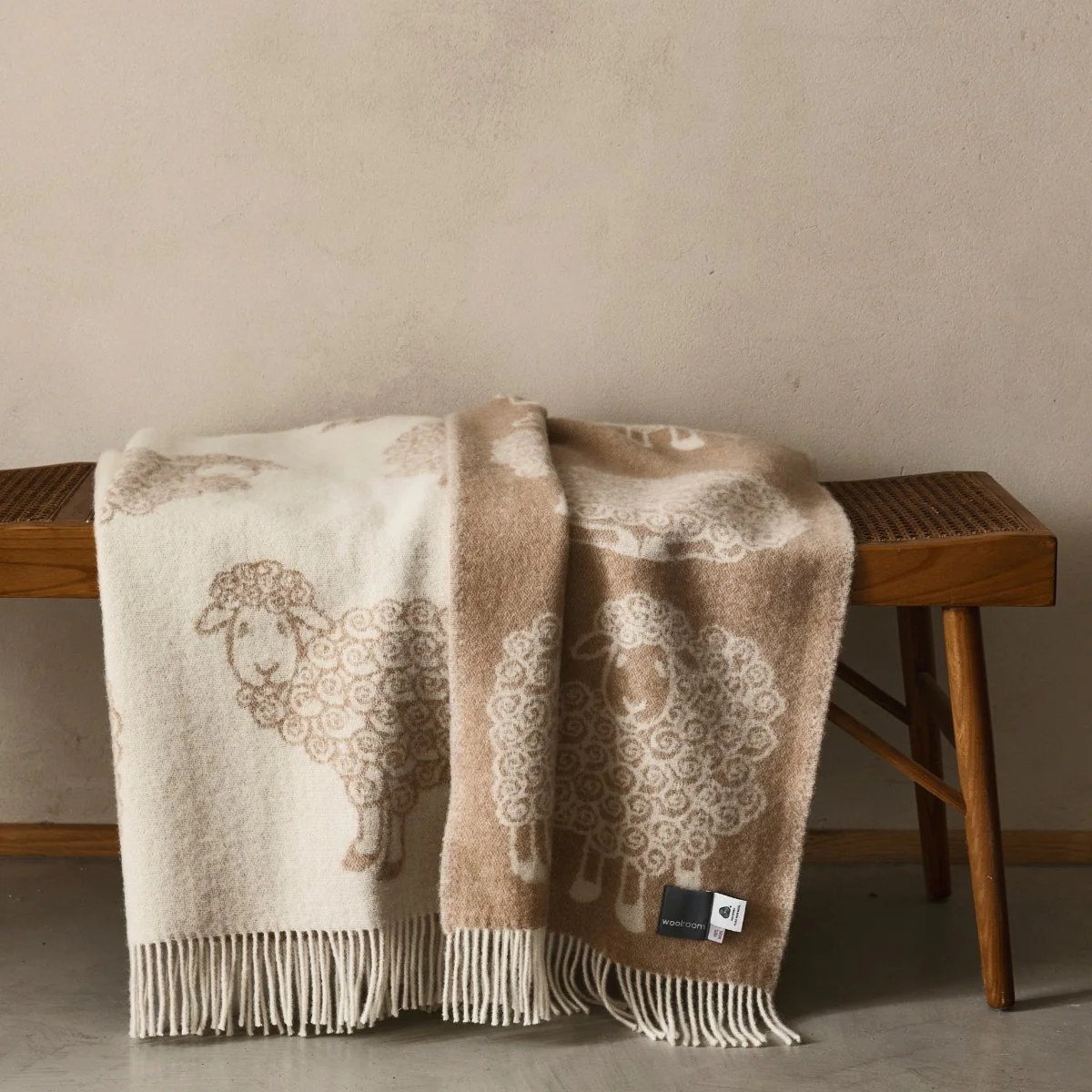 Wild and Wool Lamb Wool Throw - Latte
