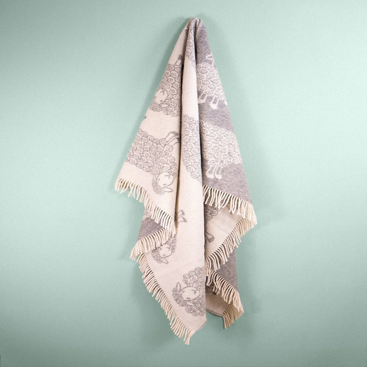 Wild and Wool Lamb Wool Throw - Stone - Image 4