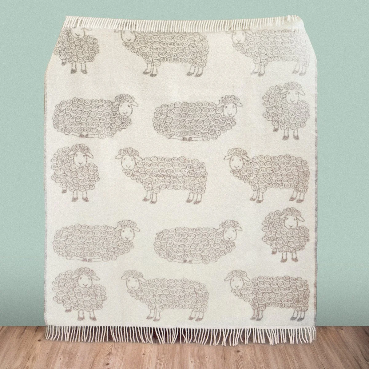 Wild and Wool Lamb Wool Throw - Stone - Image 5