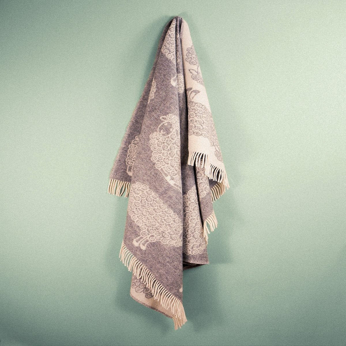 Wild and Wool Lamb Wool Throw - Stone - Image 3